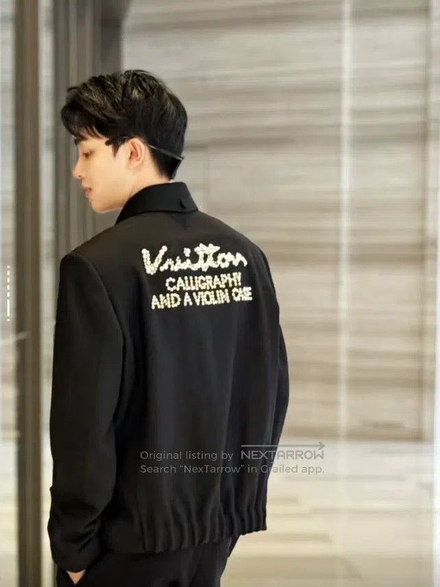 Louis Vuitton Louis Vuitton Pearl Slogan Wool Jacket Size US L / EU 52-54 / 3 - 3 Thumbnail