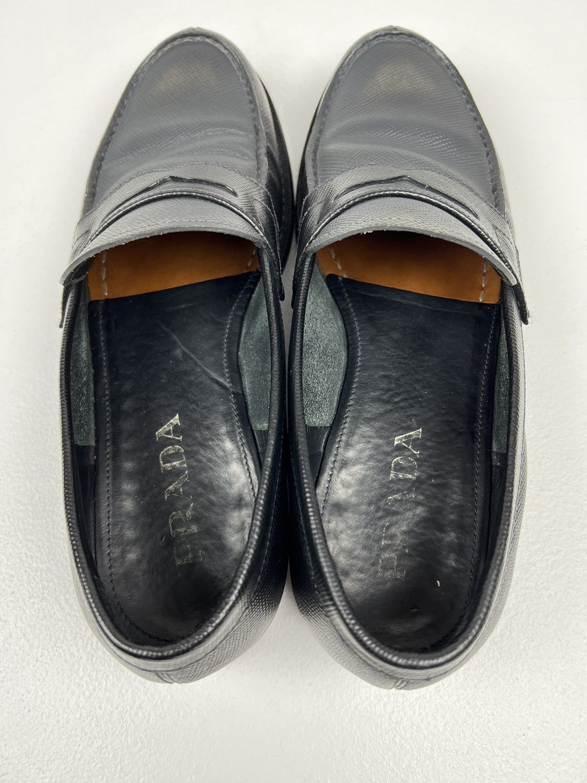 Prada PRADA Loafers Leather Saffiano Penny Shoes FOMS Black Men’s Size US 9.5 / EU 42-43 - 18 Thumbnail