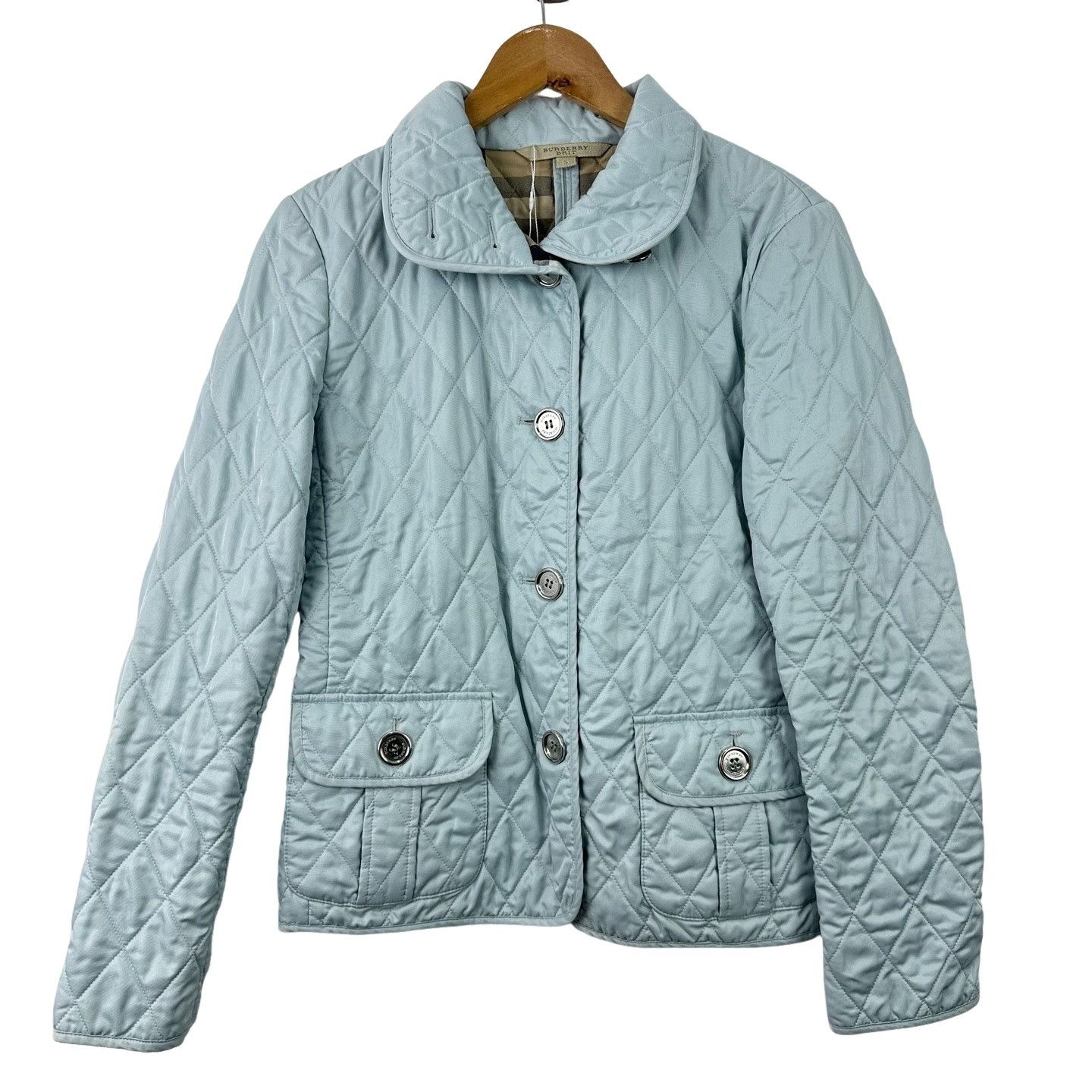 Burberry Burberry Brit Light Blue Quilted Jacket Size S Size S / US 4 / IT 40 - 1 Thumbnail