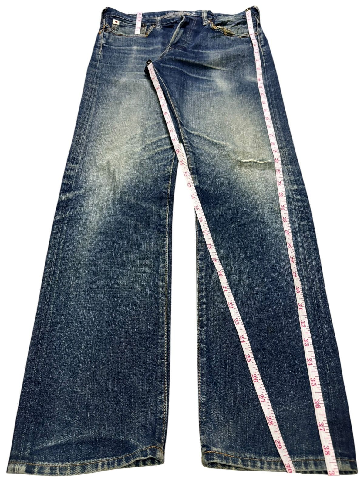 45rpm Vintage Japanese 45 rpm Mud Wash Distressed Jeans Size US 30 / EU 46 - 13 Thumbnail