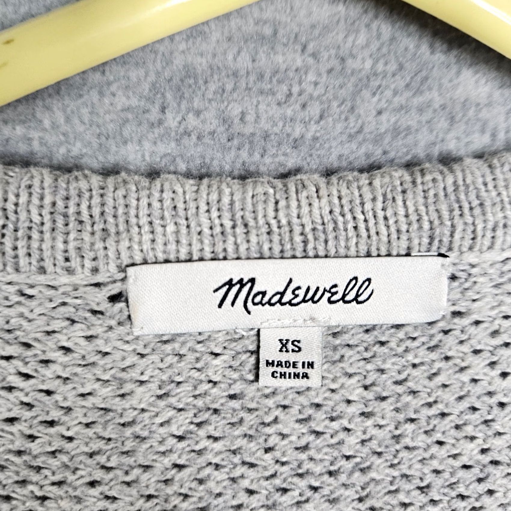 Madewell Madewell Cardigan Gray Open Front Tie Waist Long Sleeve XS Womens Sweater Knit Cotton Viscose Regular Casual Modern 90s Theme Open Front Tie Waist Size XS / US 0-2 / IT 36-38 - 6 Thumbnail