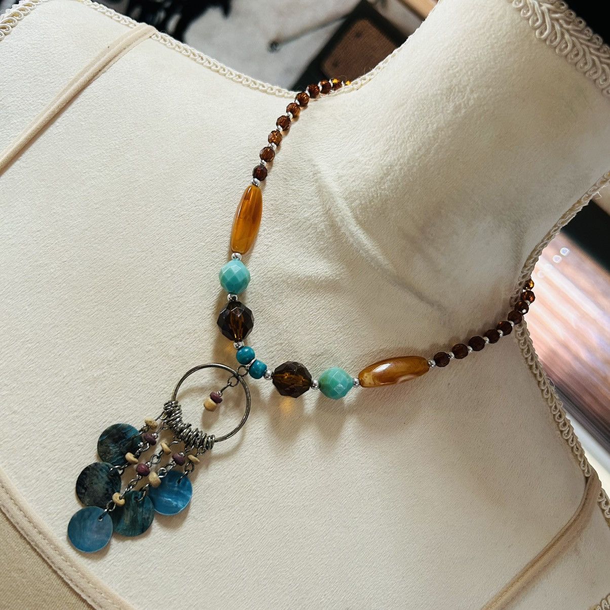 Handmade Handcrafted repurpose southwest style beaded necklace Size ONE SIZE - 1 Thumbnail