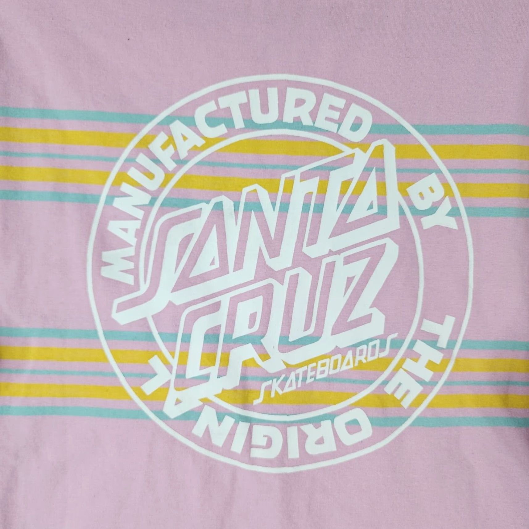 Vintage Santa Cruz Pink Striped Long Sleeve Graphic Mens T-Shirt Size M Size US M / EU 48-50 / 2 - 6 Thumbnail