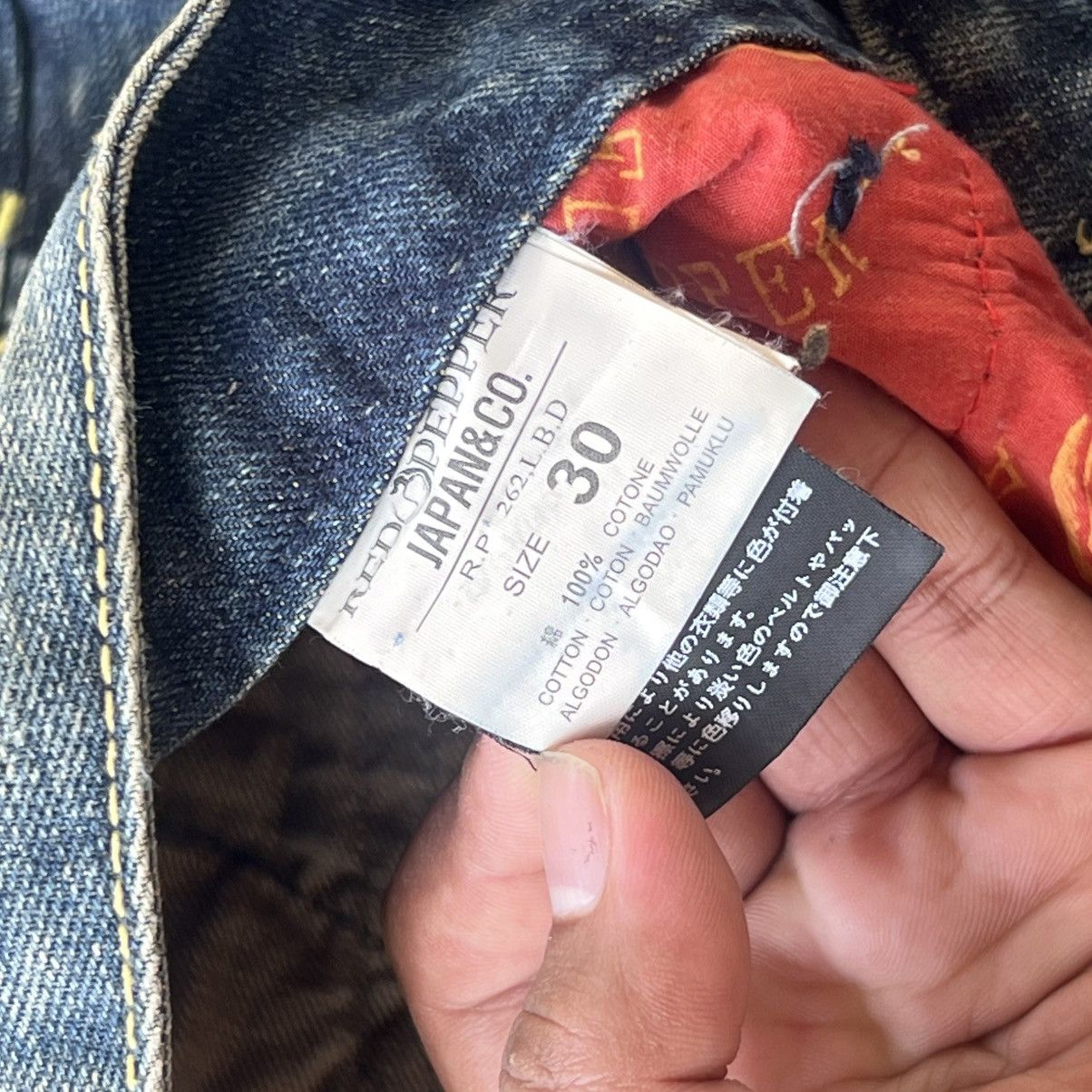Japanese Brand “RED PEPPER” DISTRESS/FADED BLUE JEANS Size US 30 / EU 46 - 12 Thumbnail