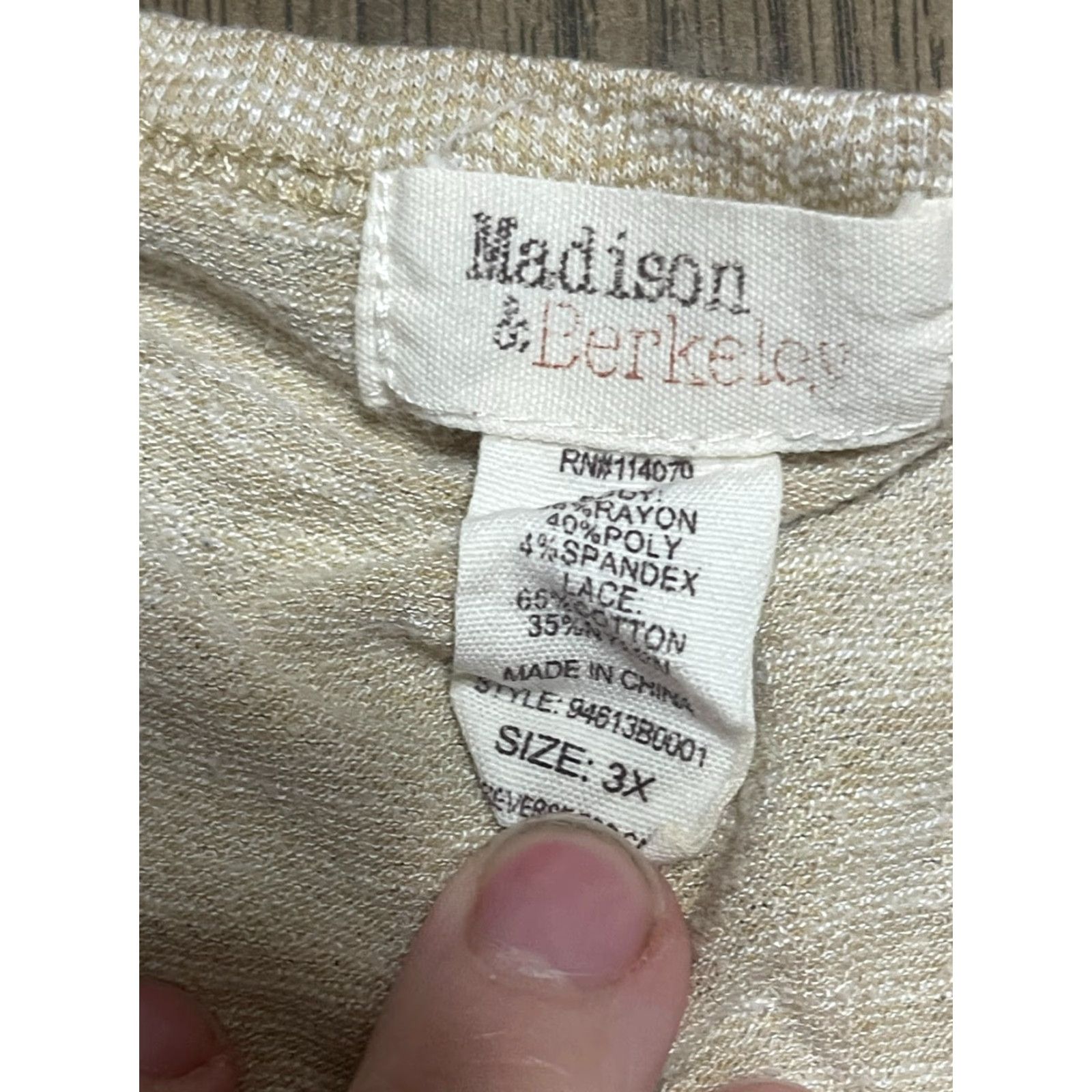 Madison Madison & Berkeley Shirt Women's 3X Tan Short Sleeve Brown Solid T-Shirt Vintage No (adjusted kept original words) Size XXL / US 16-18 / IT 52-54 - 5 Thumbnail