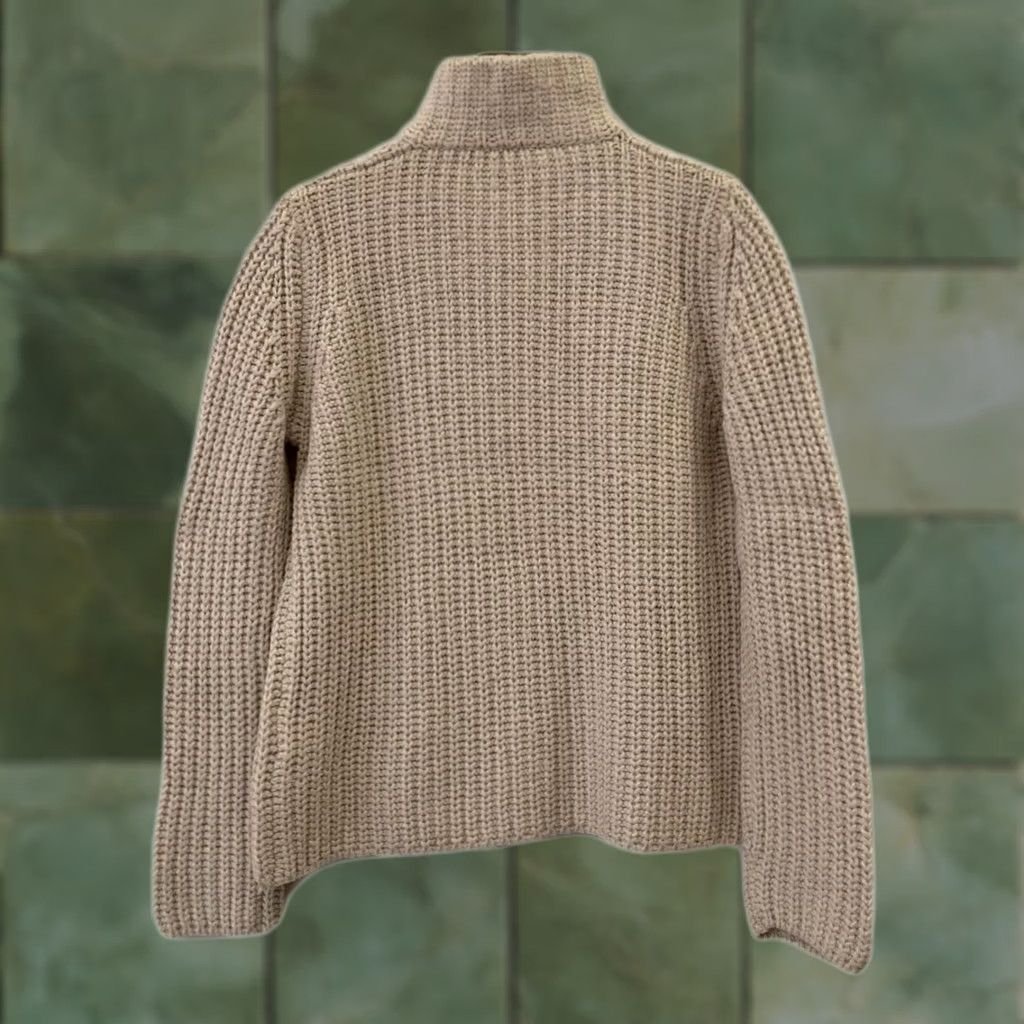 Fabiana Filippi VINTAGE Fabiana Filippi Cardigan Full Zip Merino Wool Beige Italy US 10 L#86 Women Knit Chunks Size L / US 10 / IT 46 - 1 Thumbnail