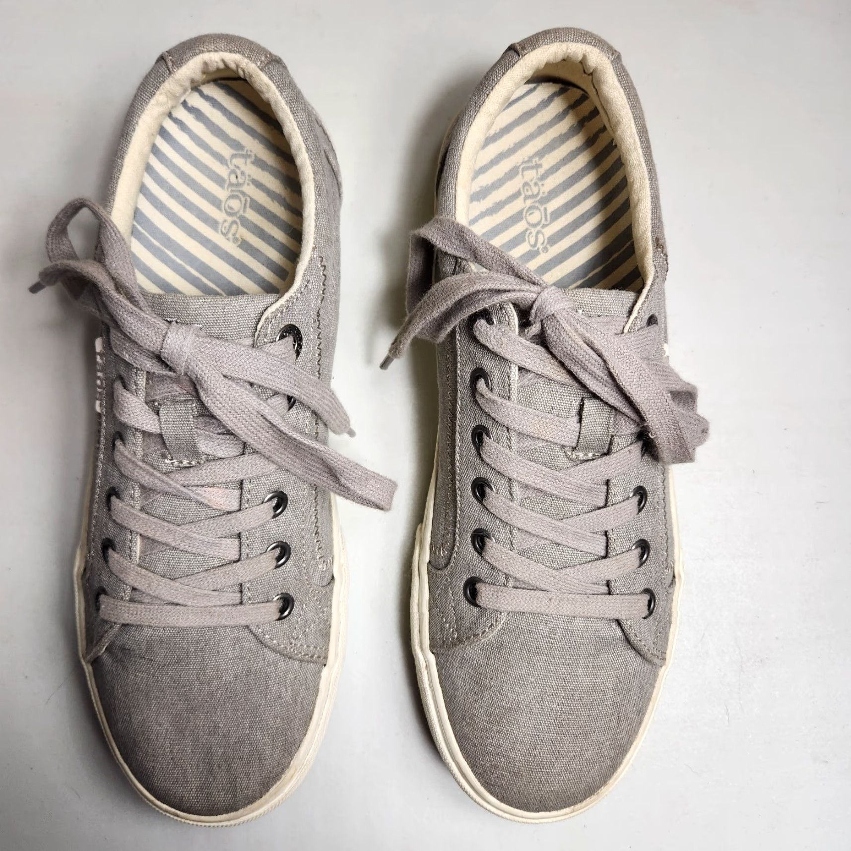 Taos Taos Plim Soul Womens |8.5| Gray Wash Canvas Comfort Sneakers Shoes Casual Walking Size US 9 / IT 39 - 4 Thumbnail
