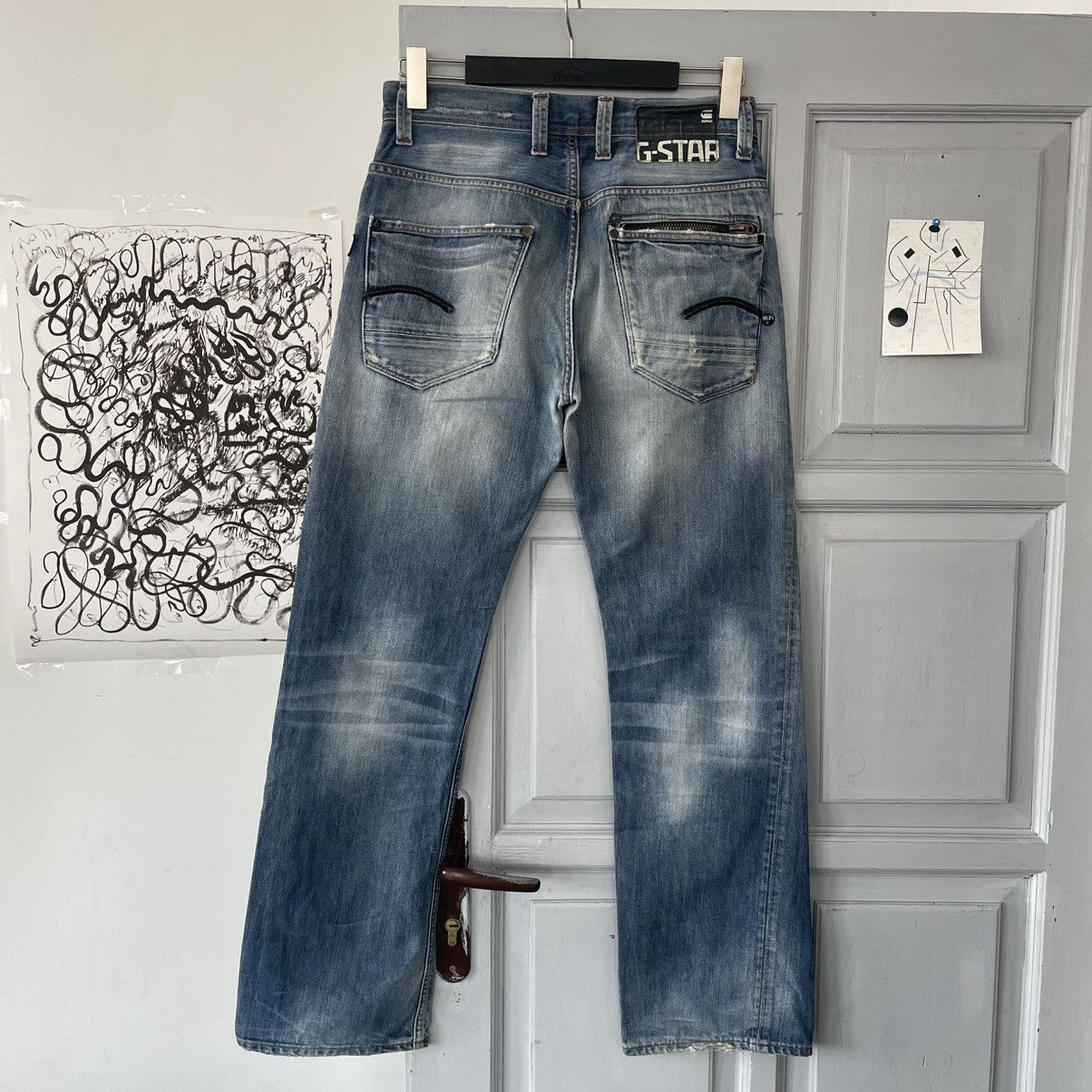 G-Star × Vintage Vintage 00’s G-star RAW Distressed Denim Pants Y2K Size US 32 / EU 48 - 9 Thumbnail