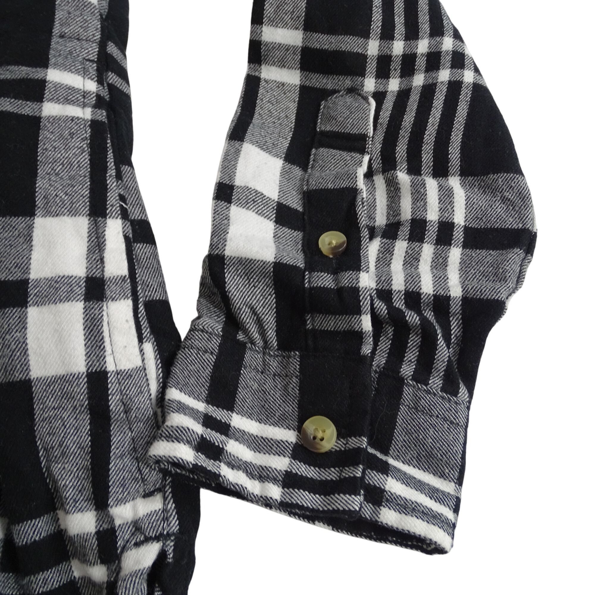 JACHS NY Jachs Girlfriend Black Plaid Flannel Button Up Shirt Size S Size S / US 4 / IT 40 - 3 Thumbnail