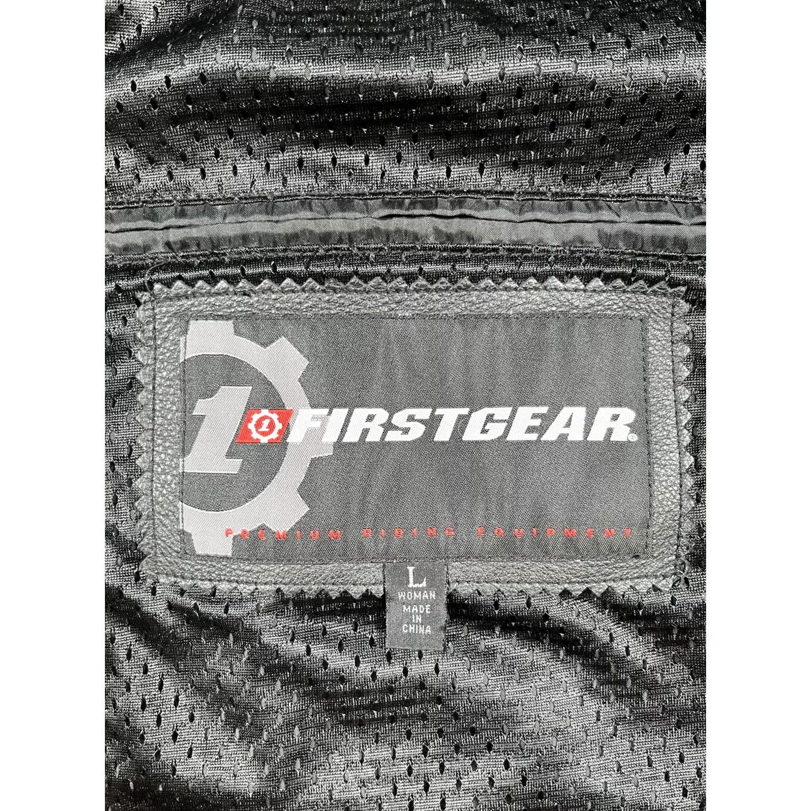 Vintage Firstgear Jacket Womens Large Black Leather Motorcycle Riding Armor TR-122 Size L / US 10 / IT 46 - 3 Thumbnail