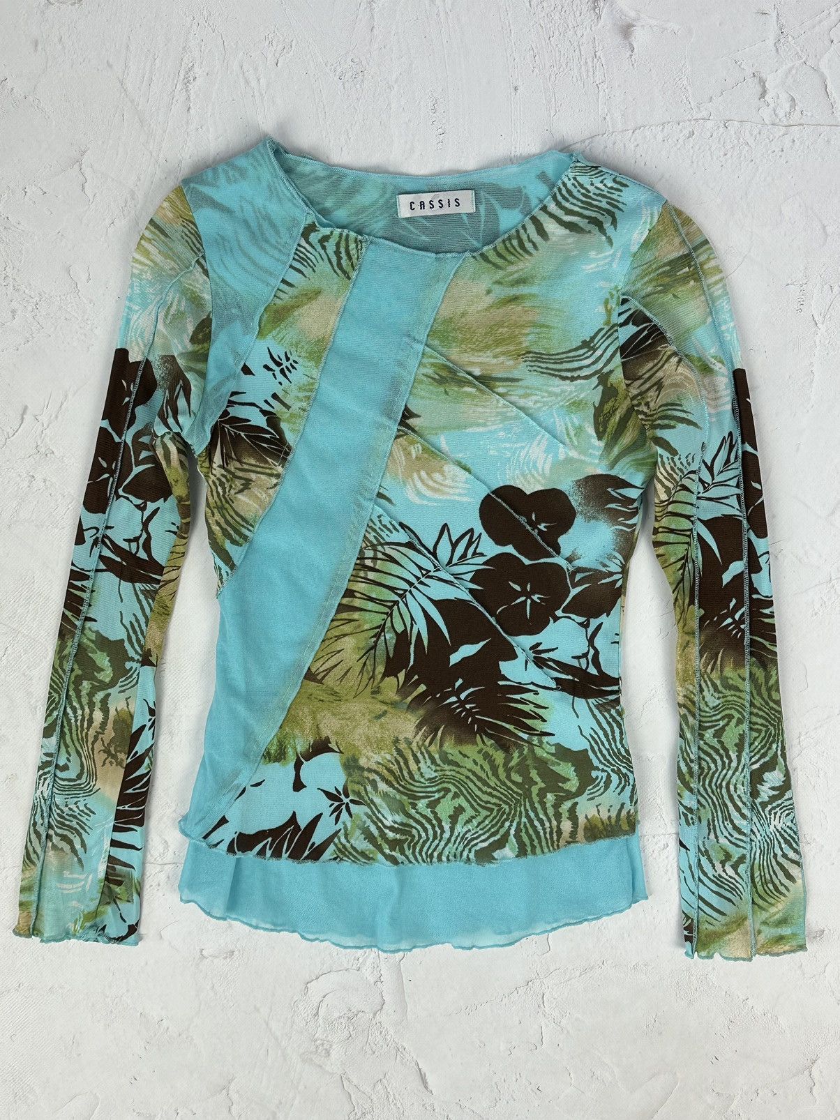 Japanese Brand × Vintage Vintage Floral Mesh Long Sleeve Size S / US 4 / IT 40 - 1 Thumbnail