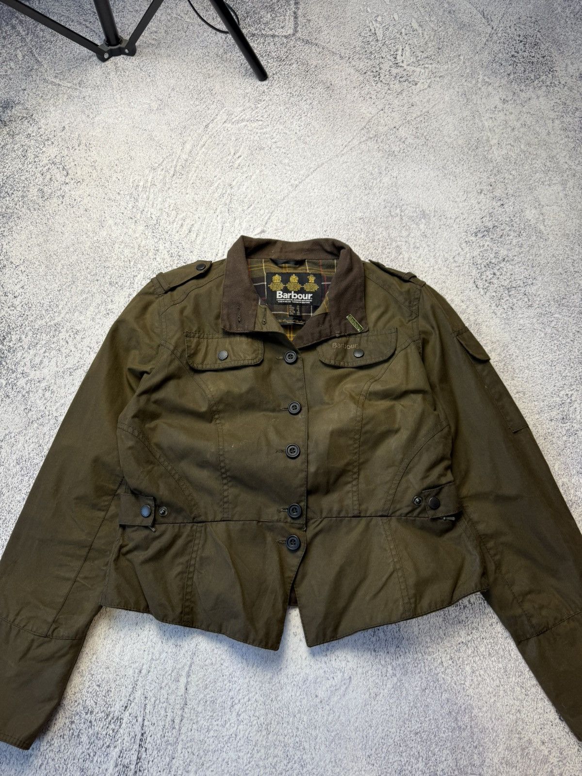 Barbour Women's Made in England Waxed Peplum Jacket - Sage