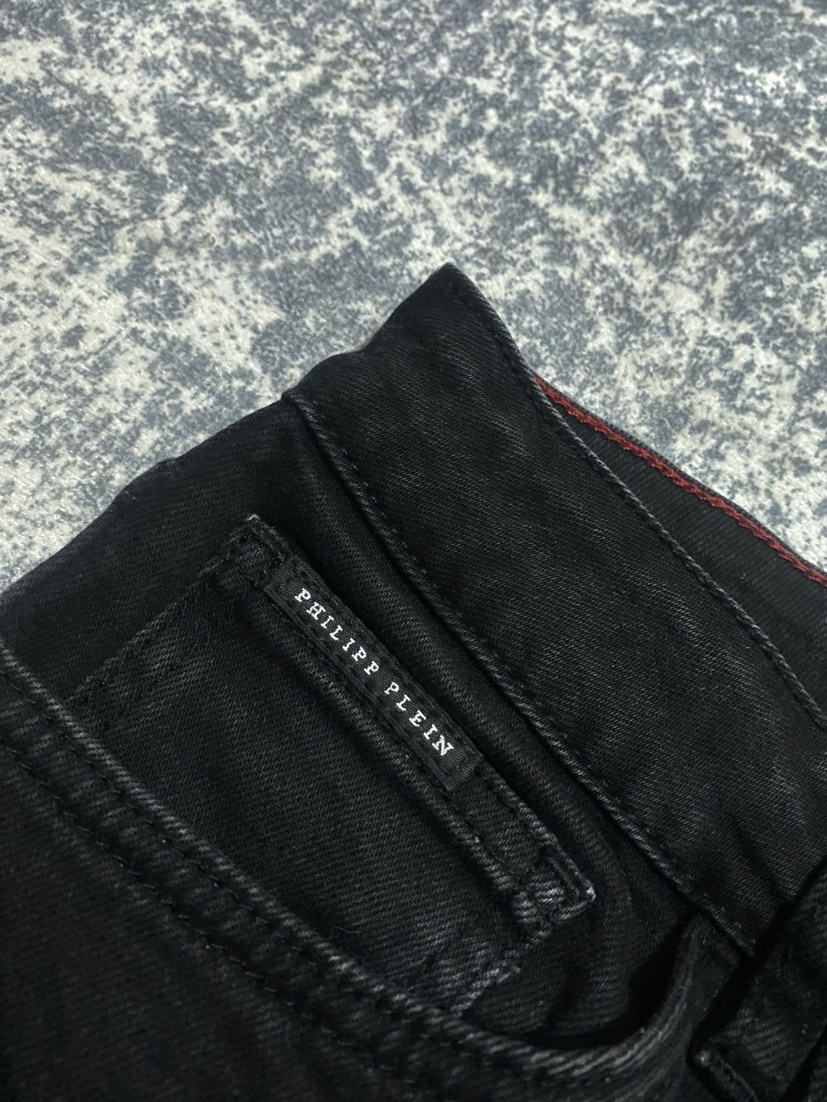 Other Luxury denim slim fit philipp plein logo on pocket drip jean Size US 31 - 14 Thumbnail