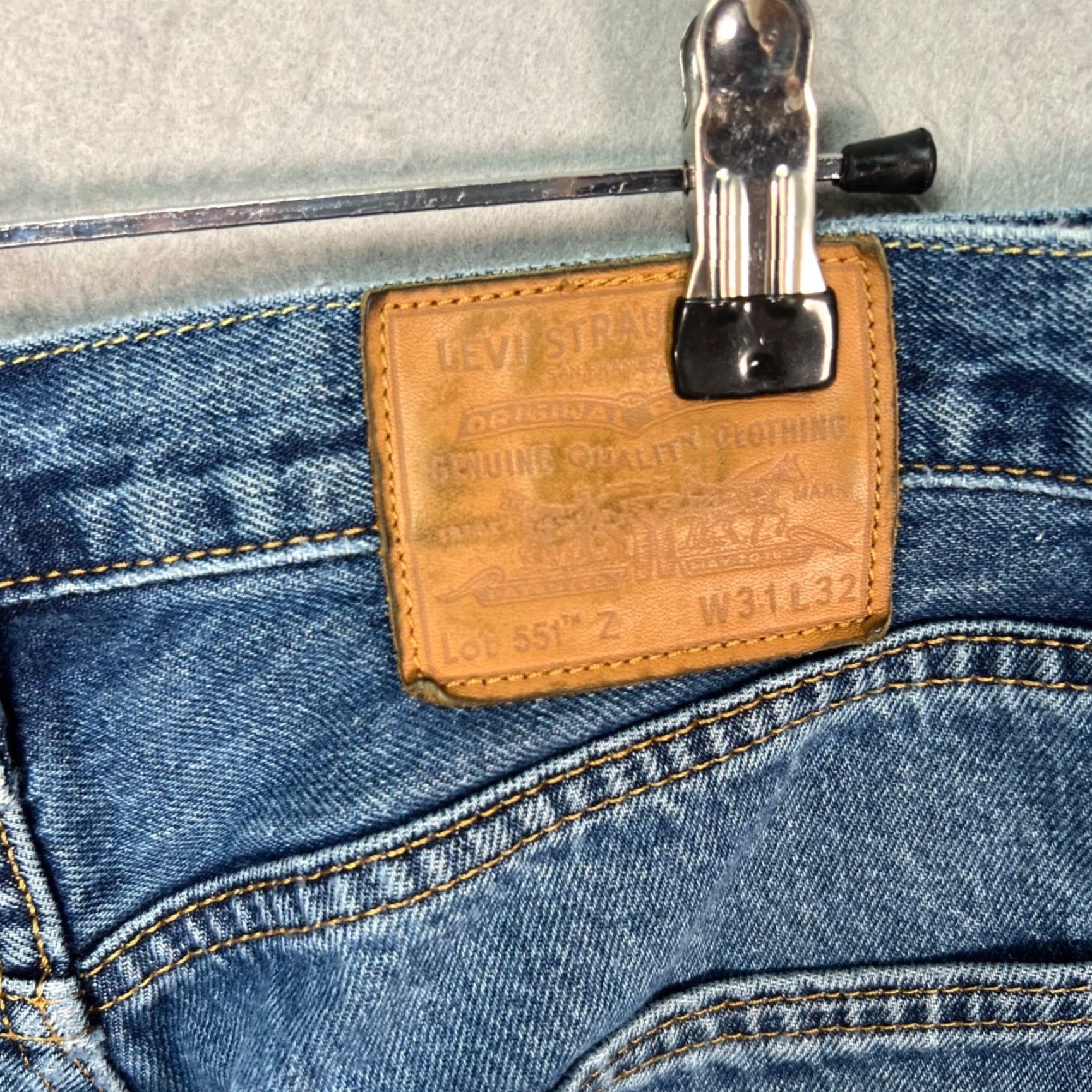 Levi's Levi's 551Z Jeans Mens 31 x 30 Straight Blue Denim Cotton Hemp Blend Denim 5-Pocket Regular Adult Mens Jeans Size US 31 - 3 Thumbnail