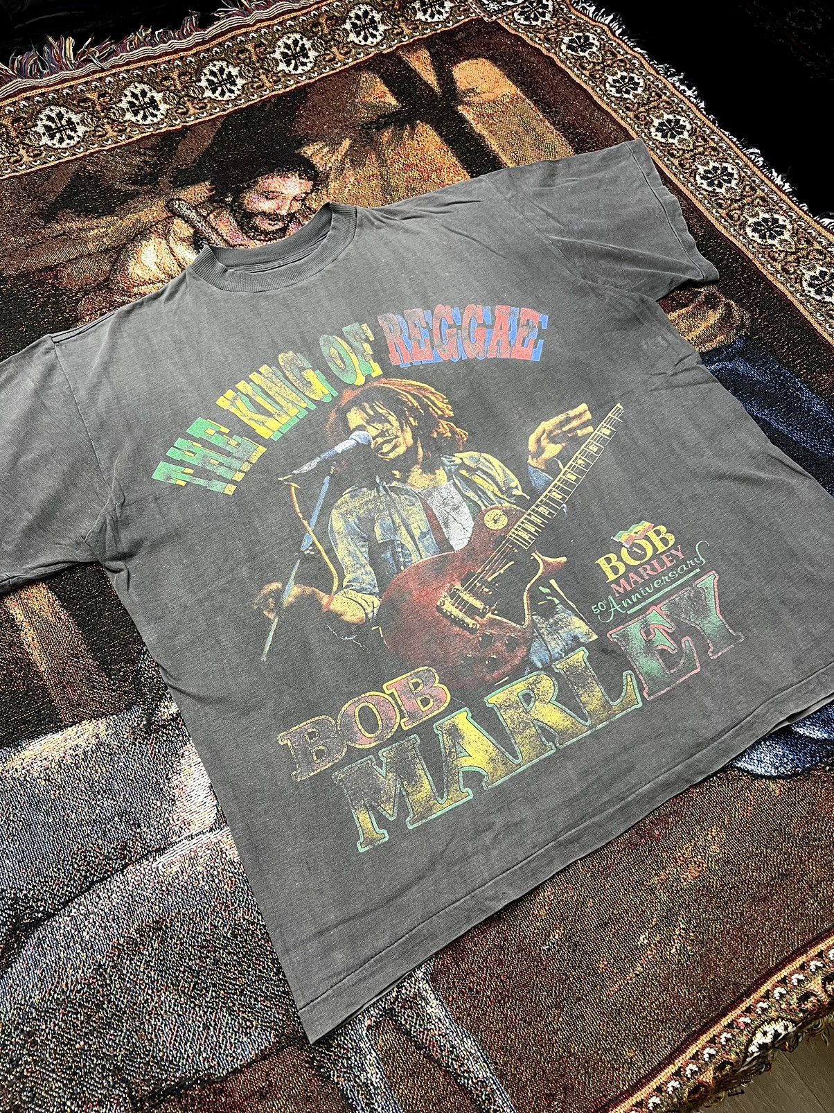 Vintage Bob Marley "Songs of Freedom" Rap Tee Size US XL / EU 56 / 4 - 2 Thumbnail