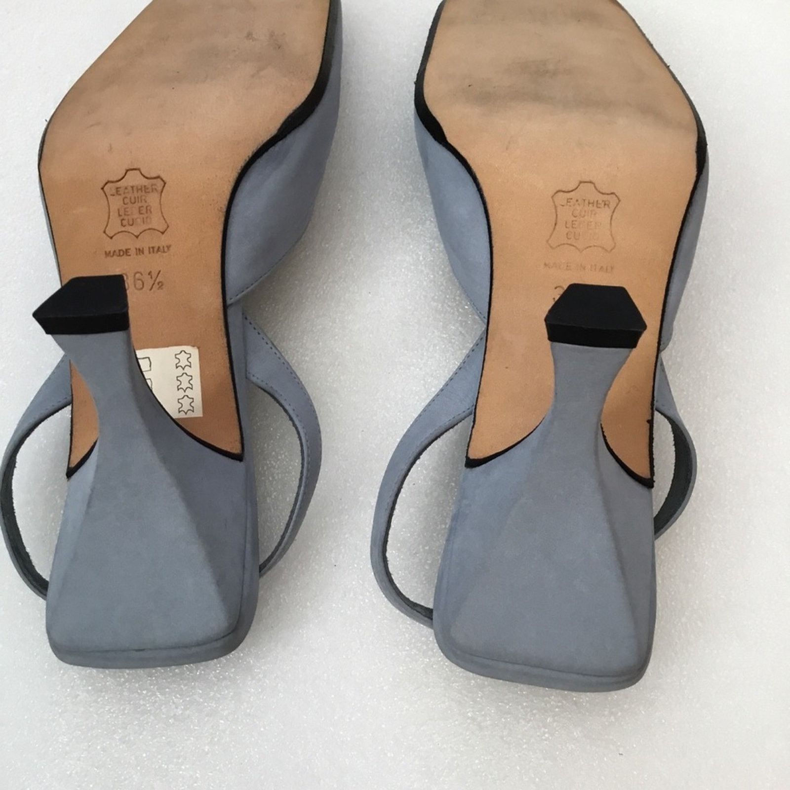 Fendi Authentic Fendi Blue Square-Toe Slingback Heels Size US 6 / IT 36 - 6 Thumbnail