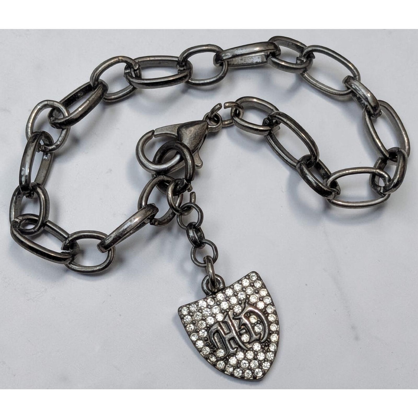Harley Davidson HARLEY DAVIDSON Rhinestone HD Bar & Shield Charm Bracelet Size ONE SIZE - 2 Thumbnail