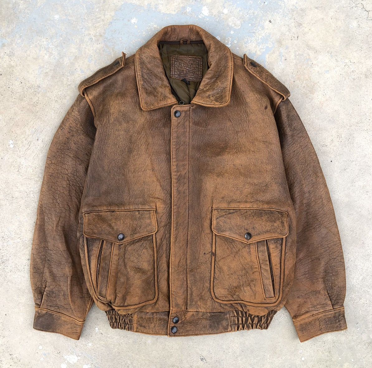 Vintage Vintage Reno Styled In France Leather Bomber Jacket Size US M / EU 48-50 / 2 - 1 Thumbnail