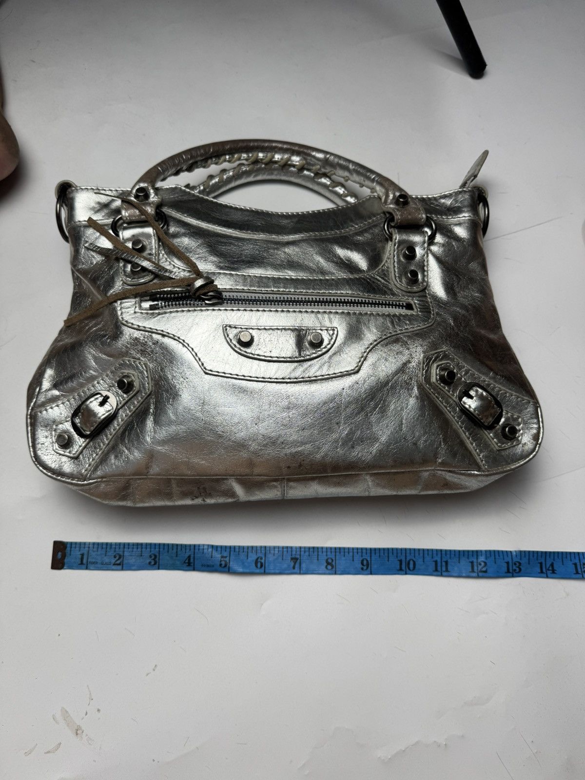 Vintage Leather Silver Bags City Size ONE SIZE - 14 Thumbnail