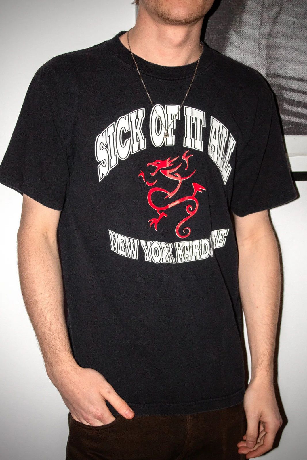 Vintage 🚭VINTAGE 🚭 SICK OF IT ALL "NEW YORK HARDCORE" DRAGON SHIRT Size US L / EU 52-54 / 3 - 2 Thumbnail