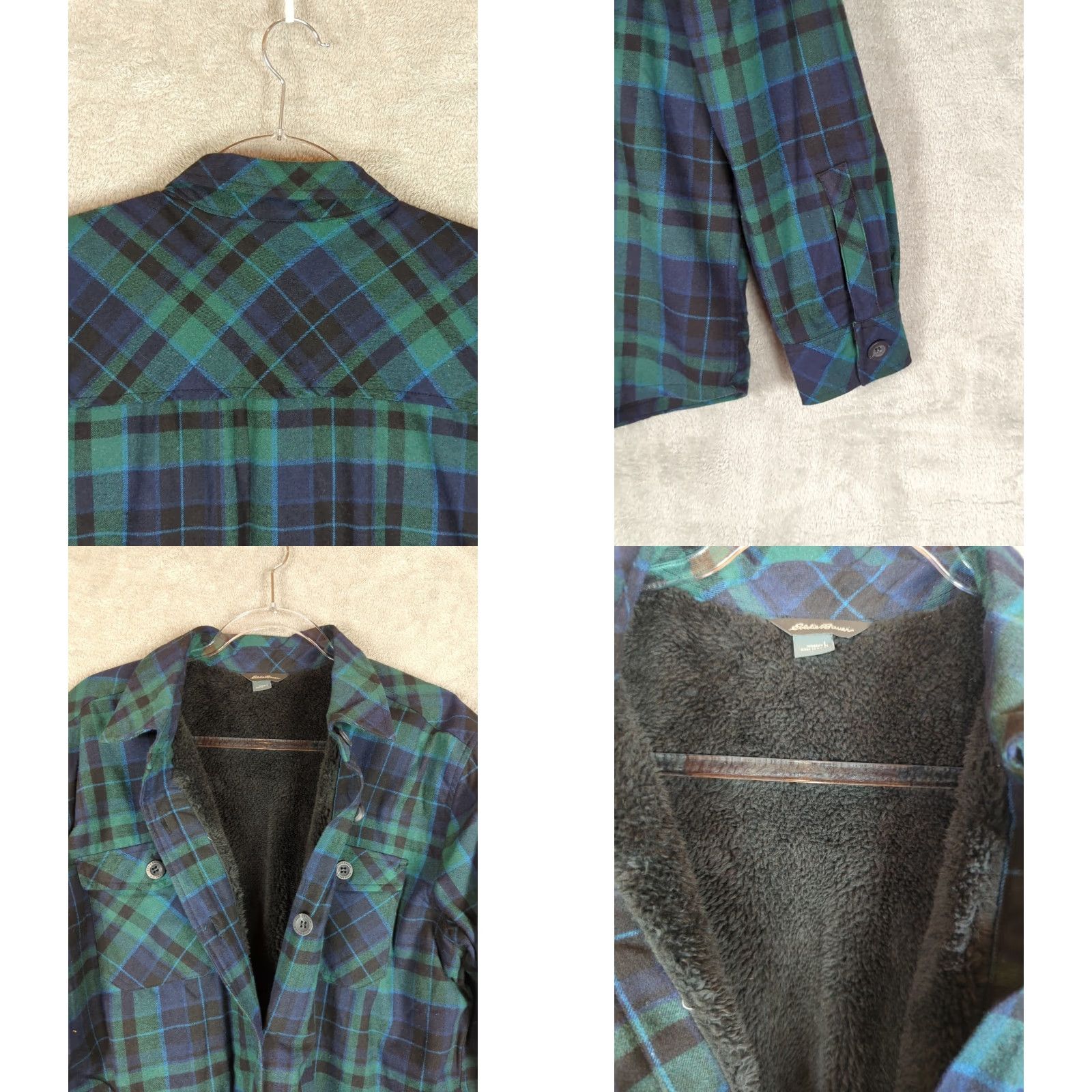 Eddie Bauer Eddie Bauer Flannel Shirt Jacket Womens L Blue Fleece Lined Long Sleeve shacket Size L / US 10 / IT 46 - 8 Thumbnail