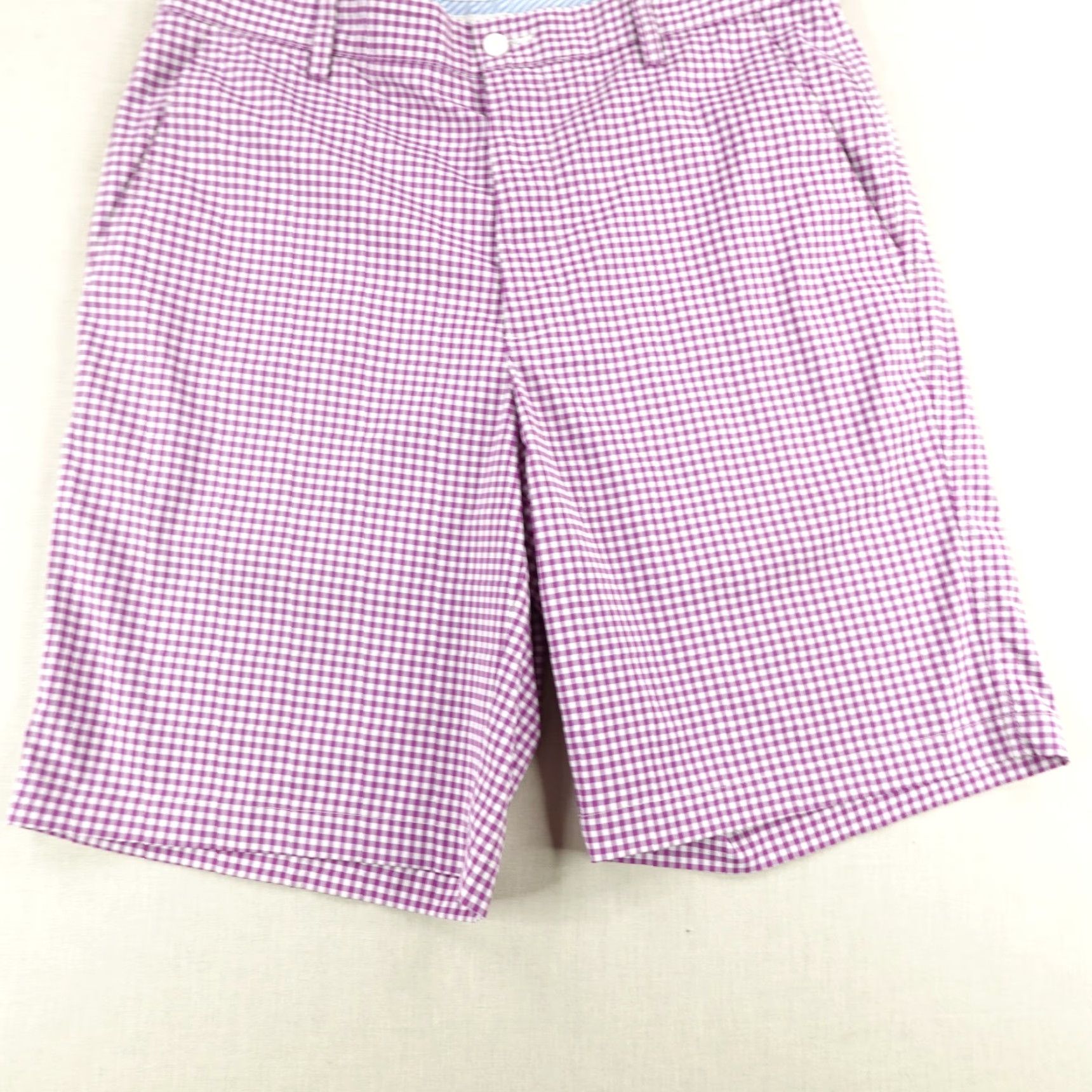 Footjoy Footjoy Shorts Mens 34 Purple White Gingham Check Chino Performance Flex Golf Size US 34 / EU 50 - 3 Thumbnail