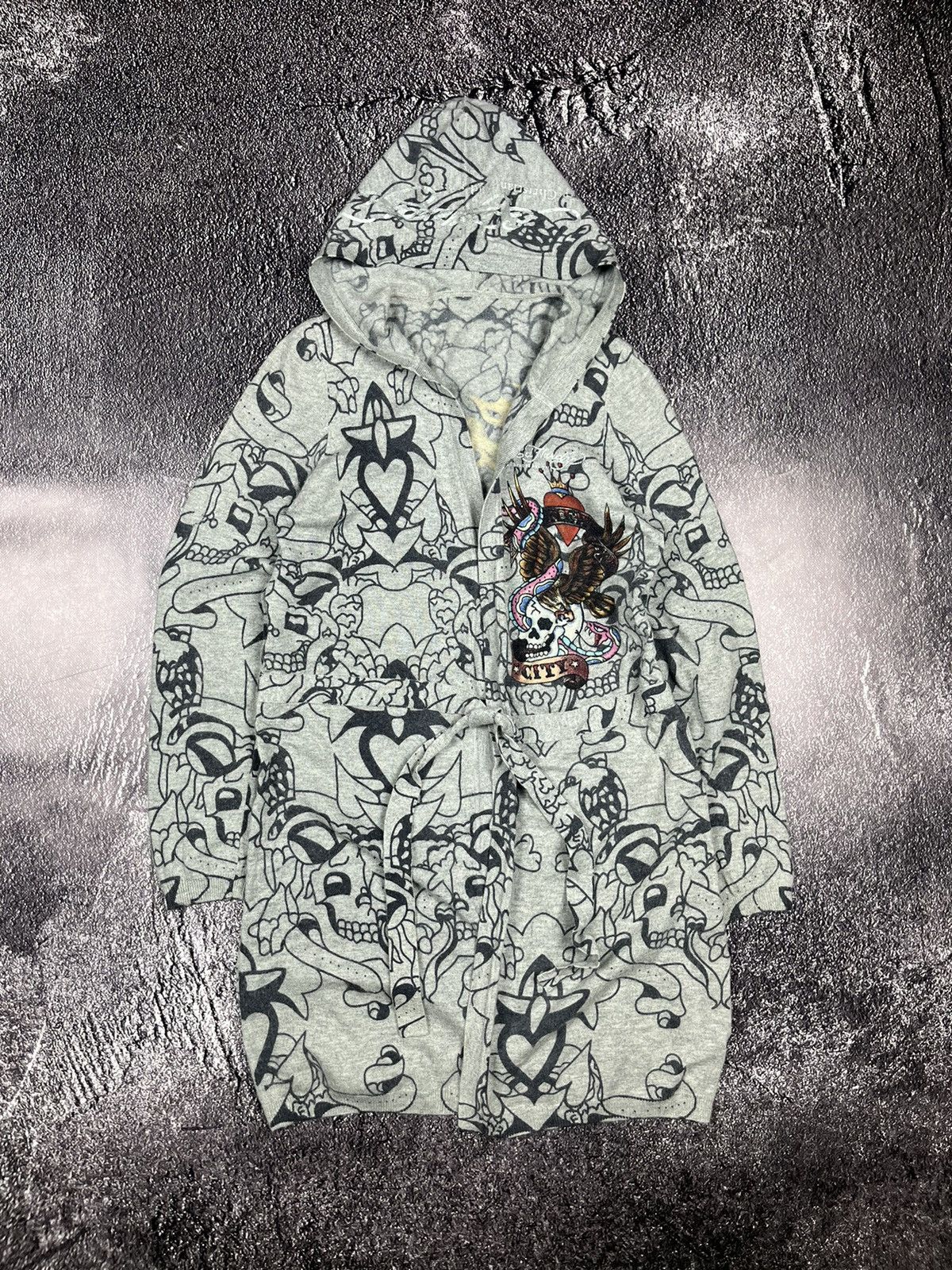 Ed Hardy Ed Hardy Long Hoodie Wool Grey Size XL / US 12-14 / IT 48-50 - 1 Thumbnail