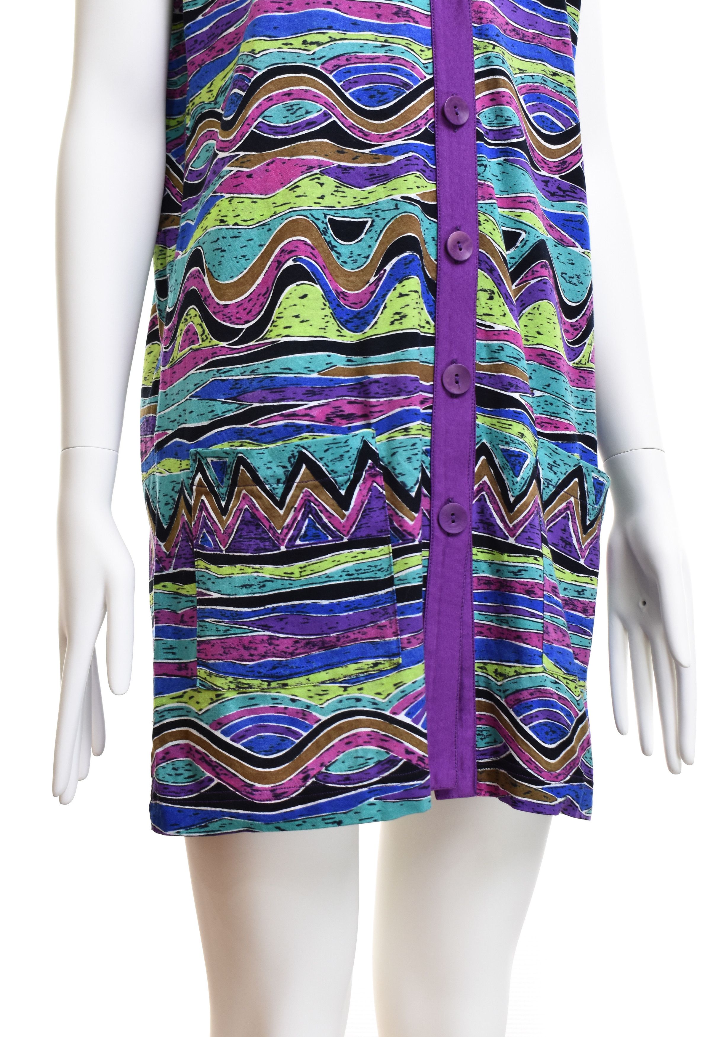 Missoni VINTAGE MISSONI MARE Zig Zag Waves Cotton Tunic Cardigan Size L / US 10 / IT 46 - 4 Thumbnail
