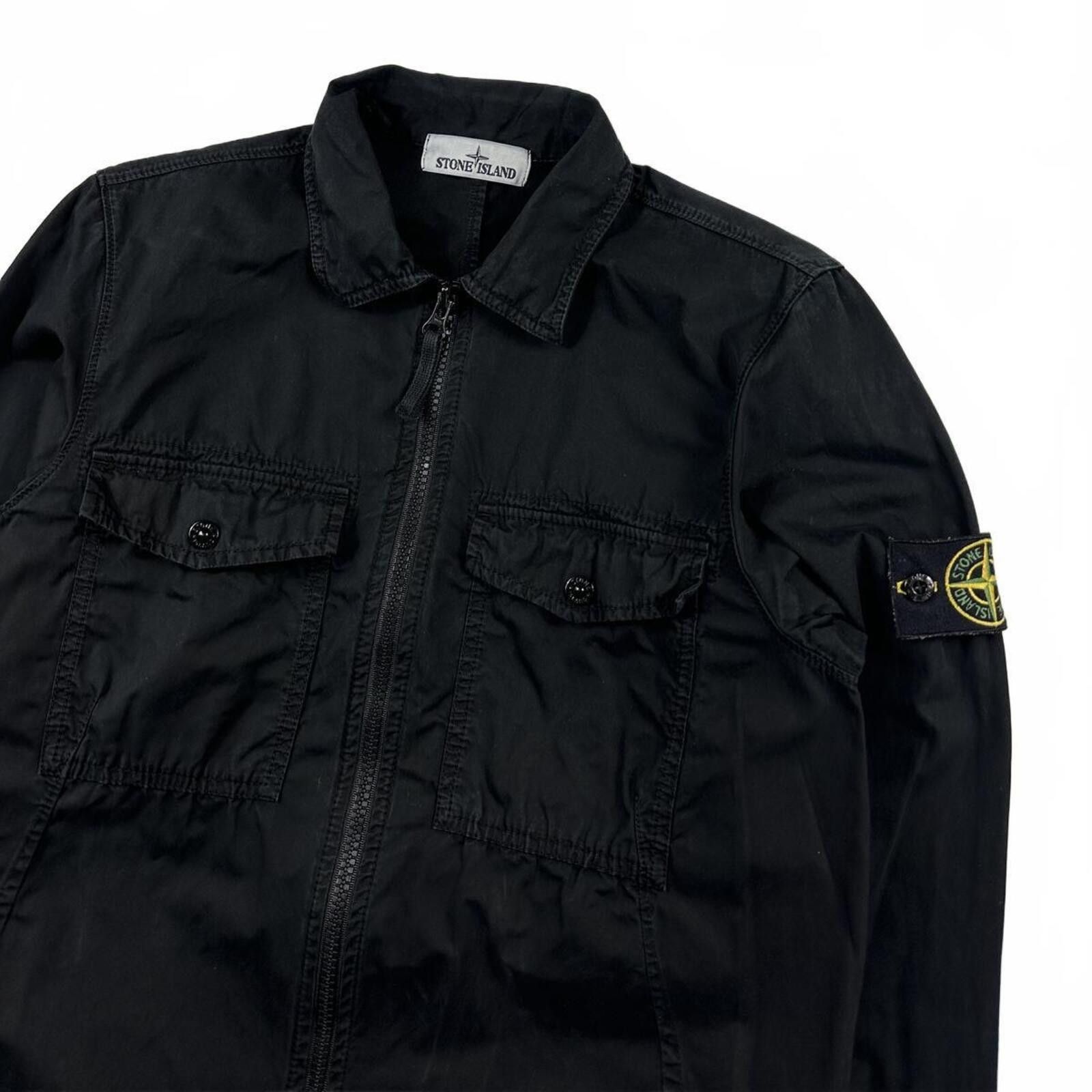 Stone Island Stone Island Zip Up Cotton Overshirt Black Small Size US S / EU 44-46 / 1 - 2 Thumbnail