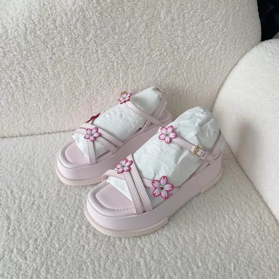 Louis Vuitton Takashi Murakami x Louis Vuitton Sakura Strappy Sandals 37 Size US 6.5 / IT 36.5 - 1 Thumbnail
