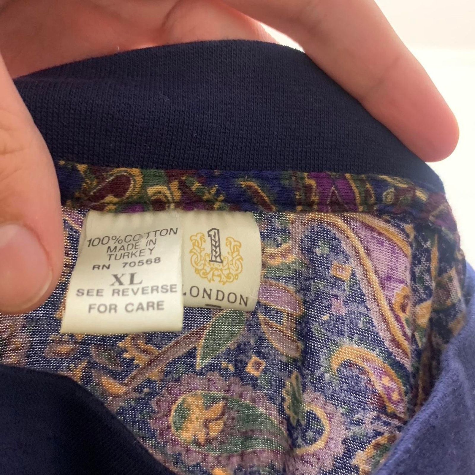 Vintage Vintage 70s Paisley Psychedelic Style Henley Shirt Size US XL / EU 56 / 4 - 4 Thumbnail