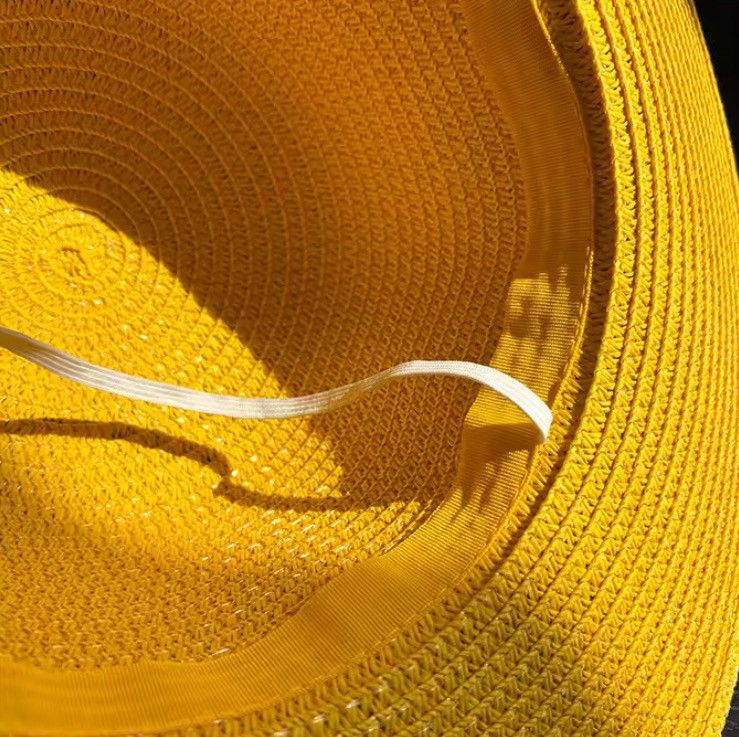 Japanese Brand Yellow Straw Hat Size ONE SIZE - 6 Thumbnail