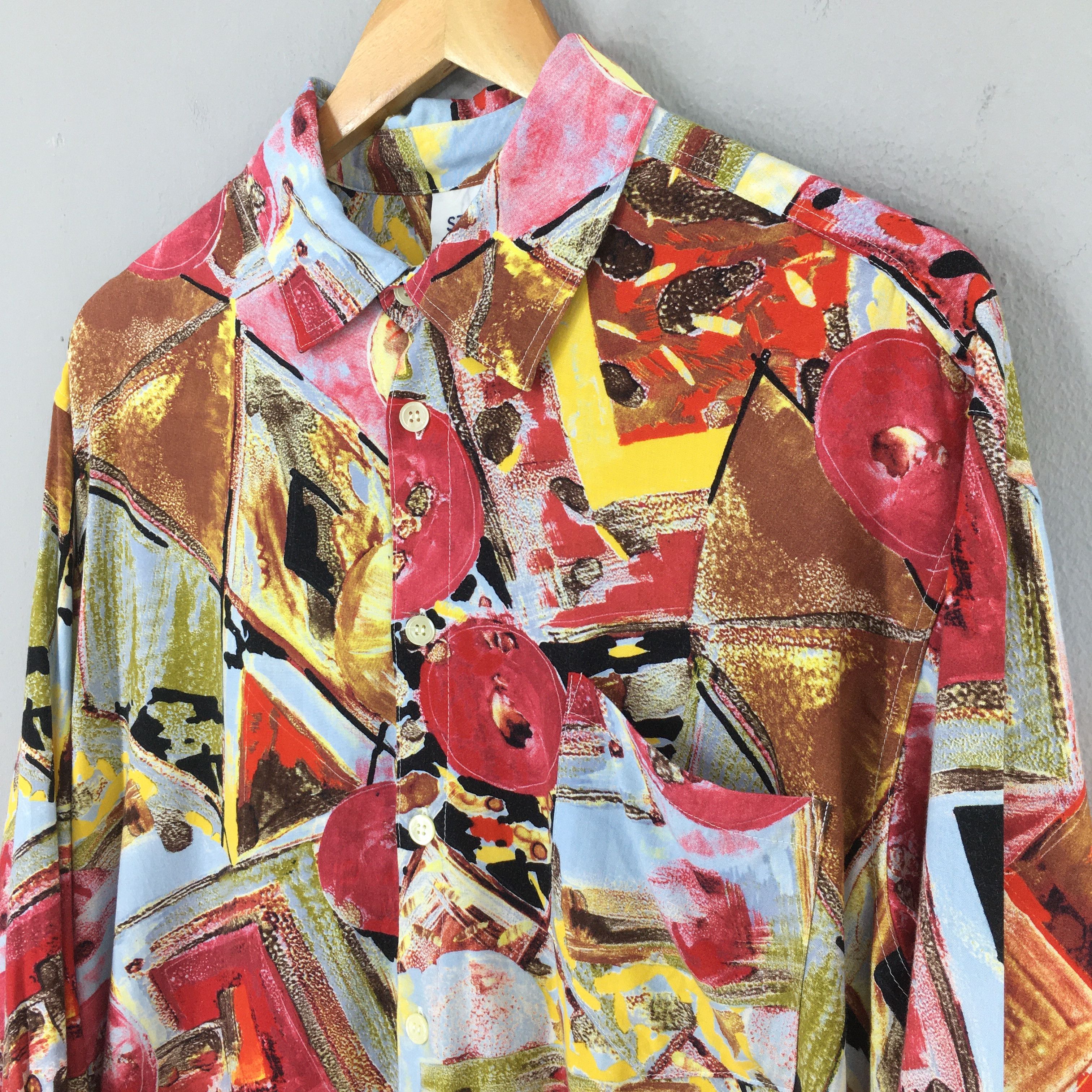 Flannel Vintage Abstract Funky Pop Art Psychedelic Shirt Medium Size US M / EU 48-50 / 2 - 3 Thumbnail