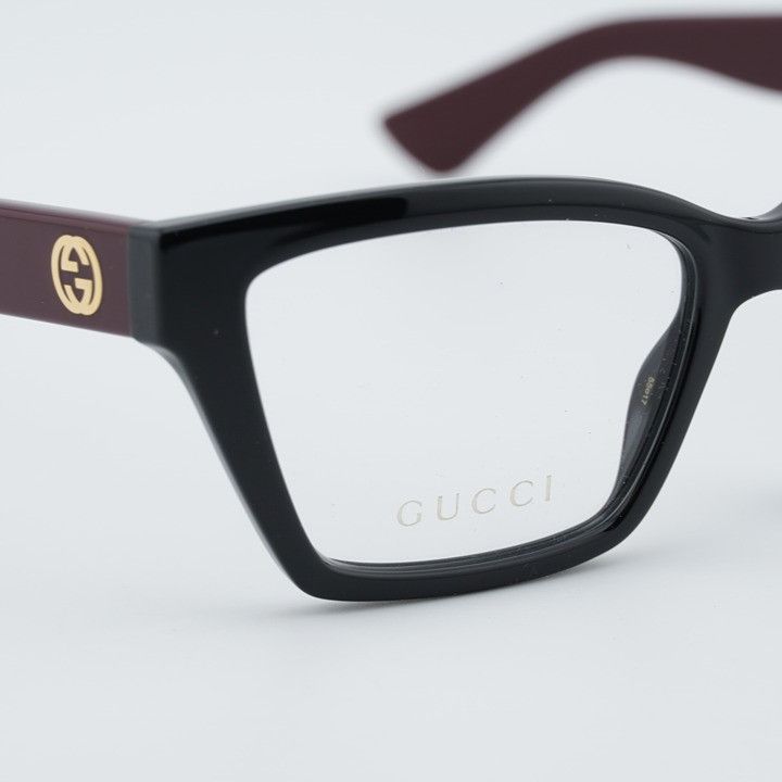 Gucci Gucci GG1715O 011 Eyeglasses Black/Red 55mm Cat Eye Frame Size ONE SIZE - 6 Thumbnail