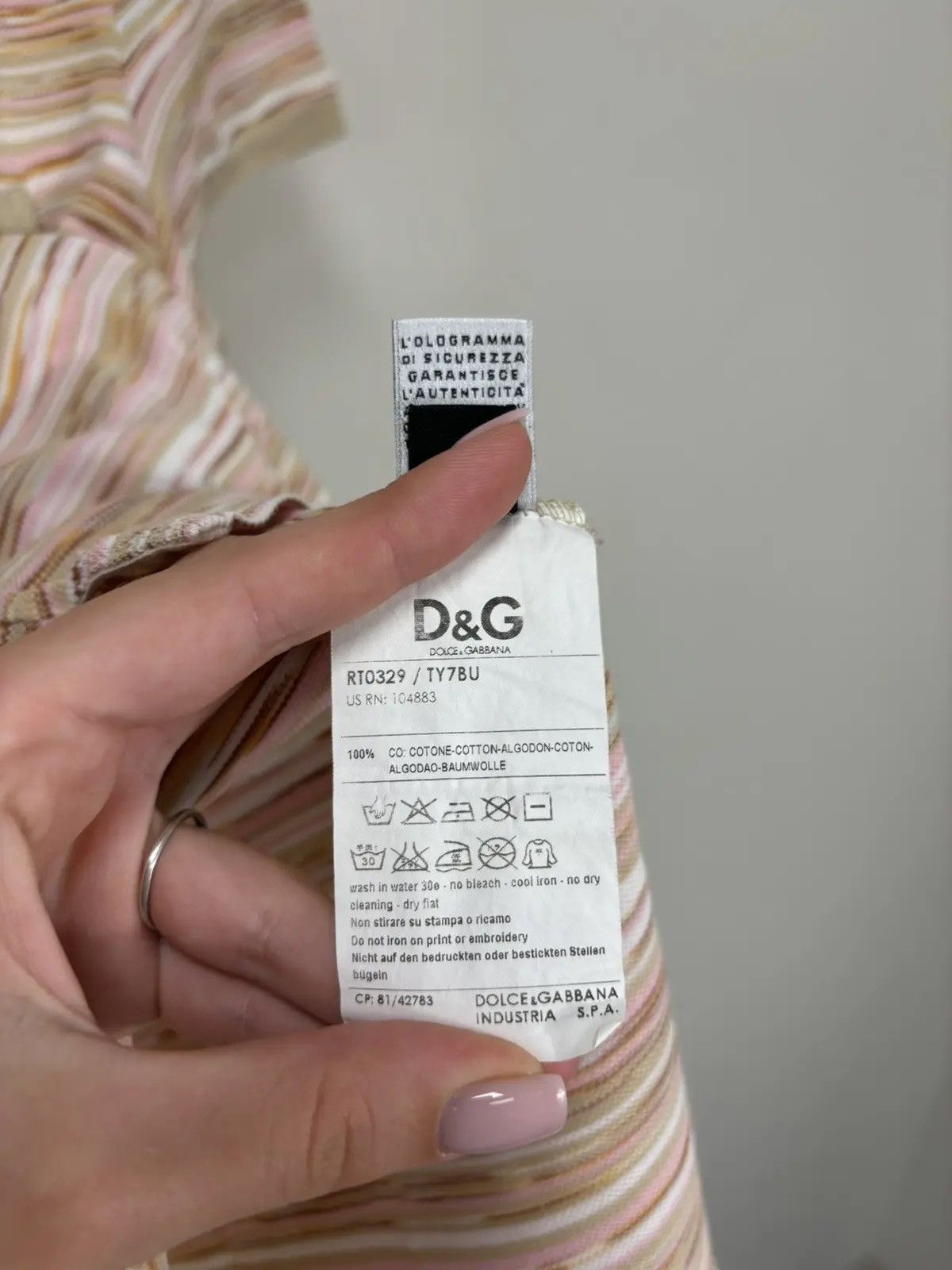 Dolce & Gabbana × Vintage Vintage Dolce & Gabbana Women’s Classic Striped Polo Shirt Size M / US 6-8 / IT 42-44 - 9 Thumbnail