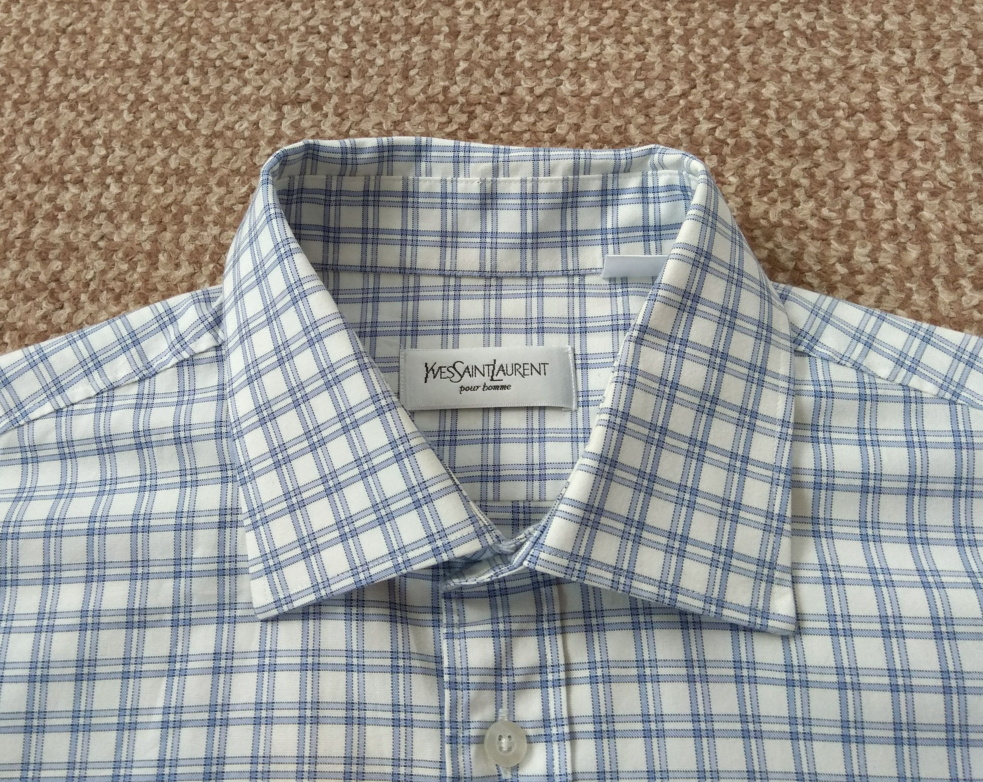 Yves Saint Laurent Vintage YSL Yves Saint Laurent Long Sleeve Check Shirt sz XL Size US XL / EU 56 / 4 - 4 Thumbnail