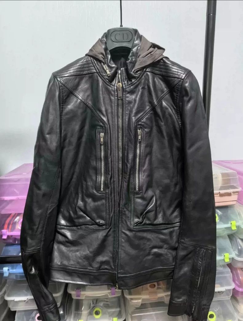 Rick Owens Rick Owens Leather Pilot Jacket with Hood-2506 Size US L / EU 52-54 / 3 - 1 Thumbnail