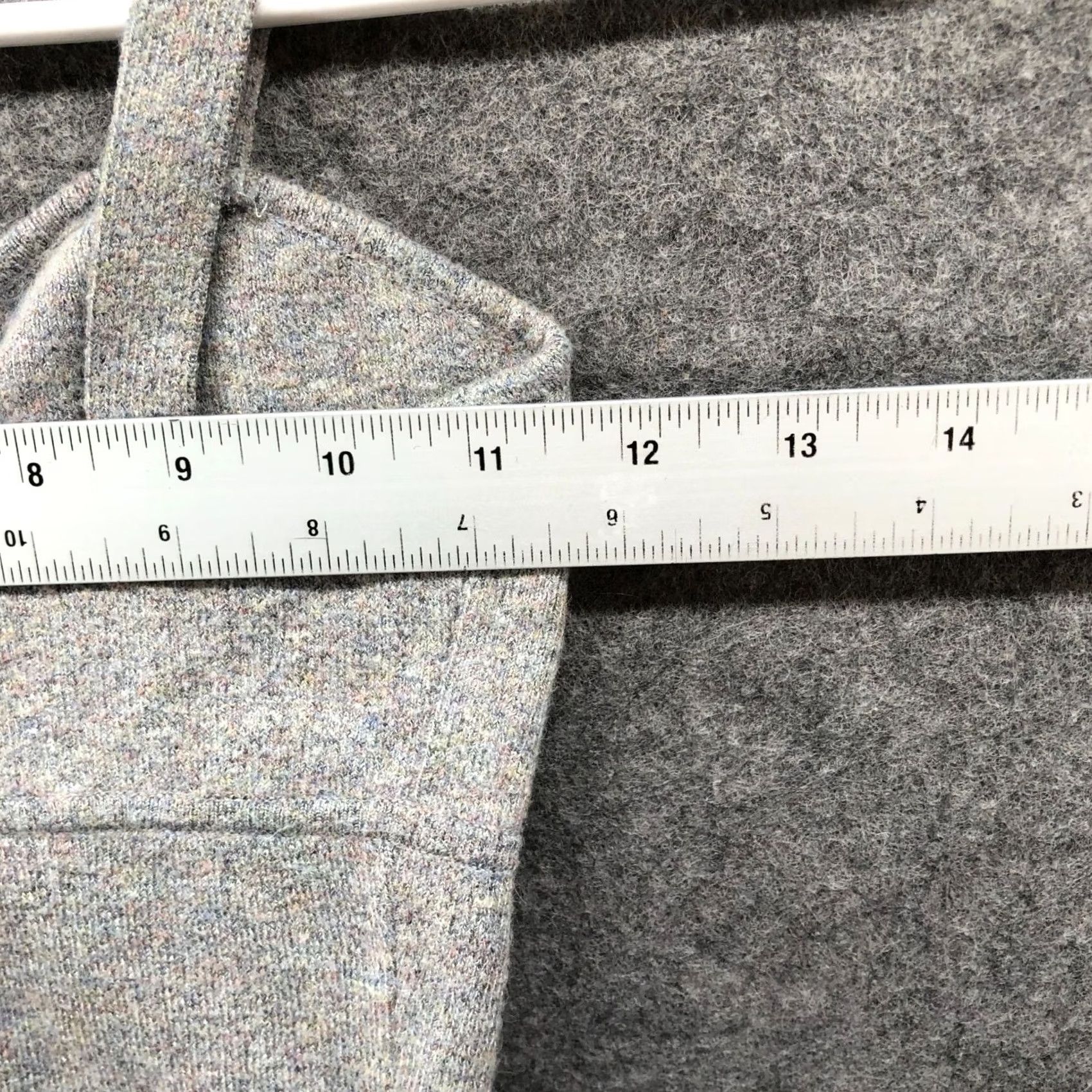 Vintage Line And Dot Wool Blend Knit Camisole Sweater Top Womens XS Gray Sweetheart V-Neck Cropped Long Sleeve Shirt Women XS Gray Sweetheart Size XS / US 0-2 / IT 36-38 - 3 Thumbnail