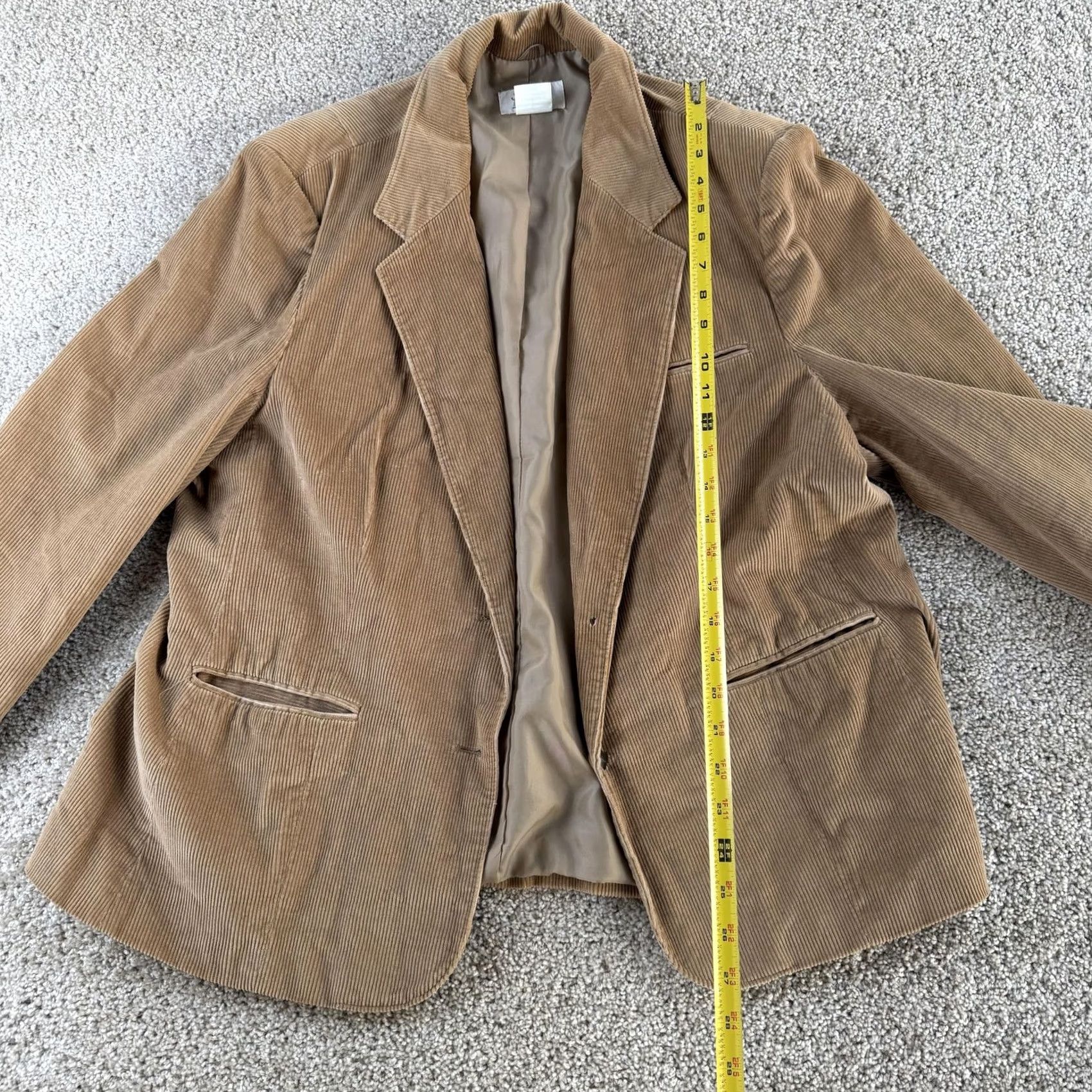 Vintage VINTAGE Sue Brett Blazer Jacket Womens 26 Beige Corduroy Lined Made Japan Street Style Jacket Size 4XL / US 24-26 - 5 Thumbnail