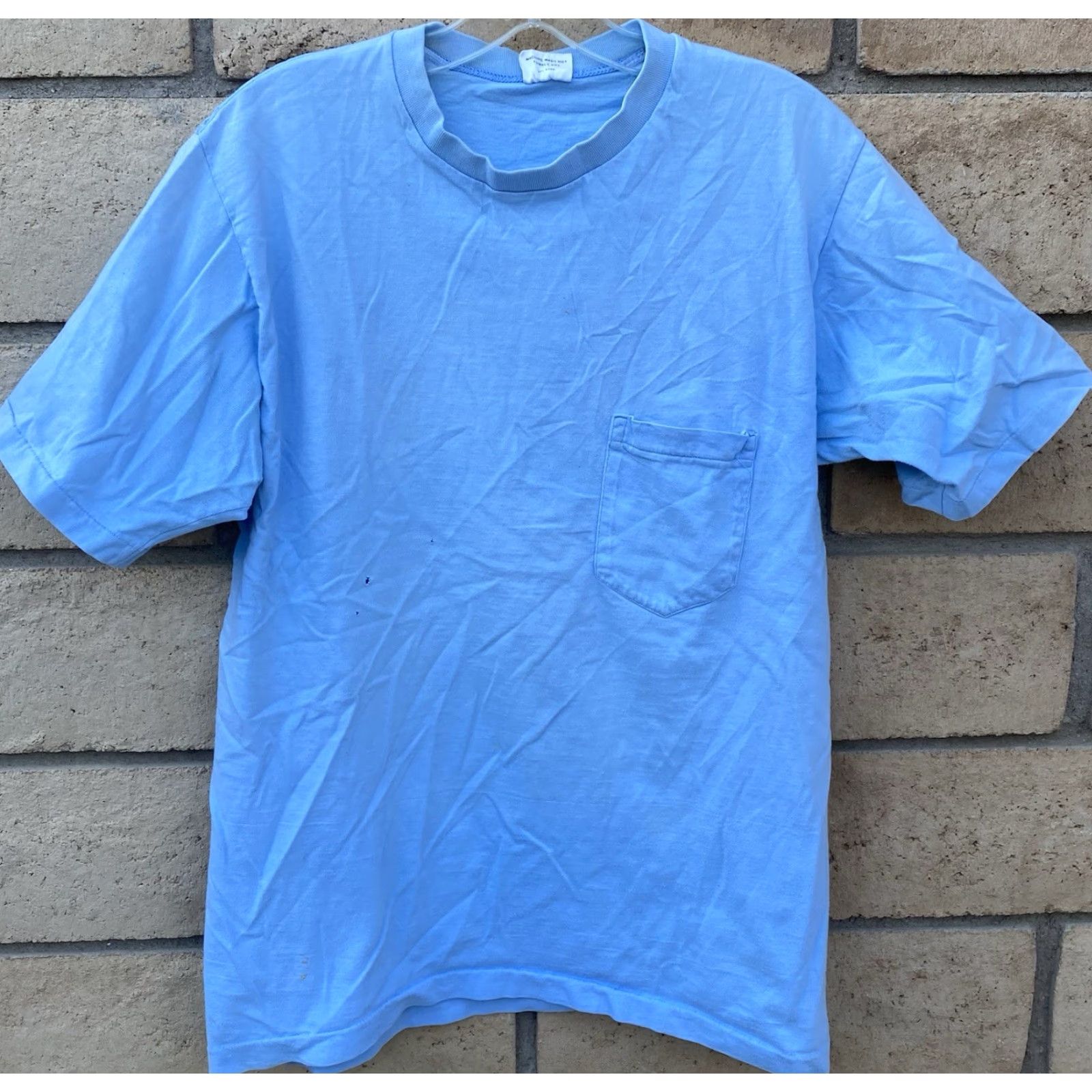 Vintage VINTAGE Royal Klad T-Shirt Pocket Tee Blue Cotton Short Sleeve L Mens Distressed Fade Holes Stain Stamp RN 5986 Size US L / EU 52-54 / 3 - 2 Thumbnail