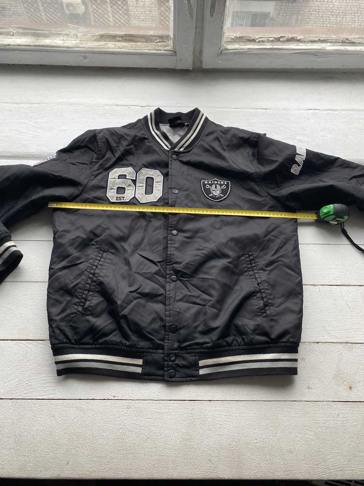 NFL 00s Oakland Raiders Team NFL Black Bomber Jacket Mens Large Size US L / EU 52-54 / 3 - 8 Thumbnail