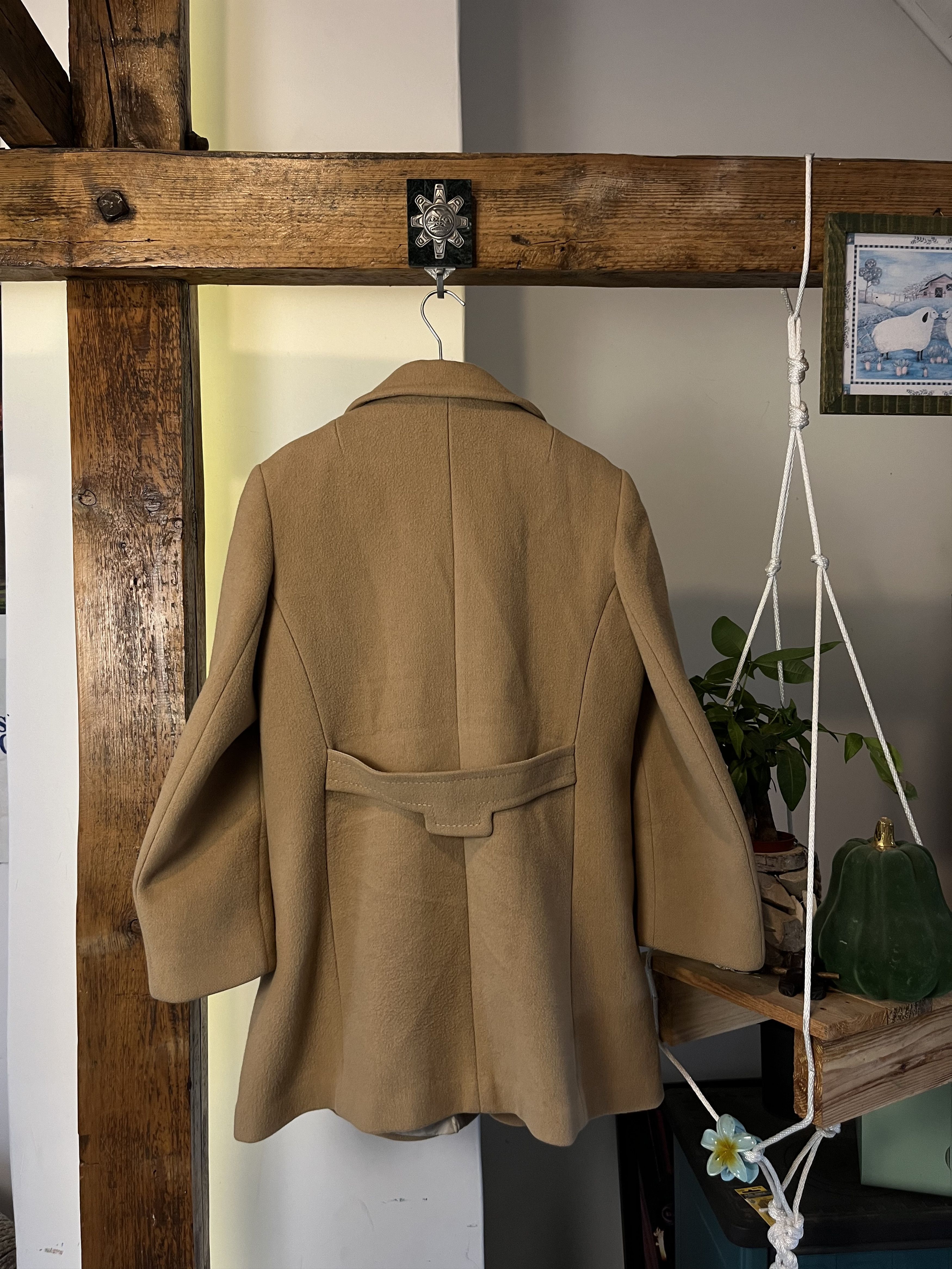 Vintage Vintage 90s Pure Wool Heavy Coat Brown Beige Size US M / EU 48-50 / 2 - 2 Thumbnail