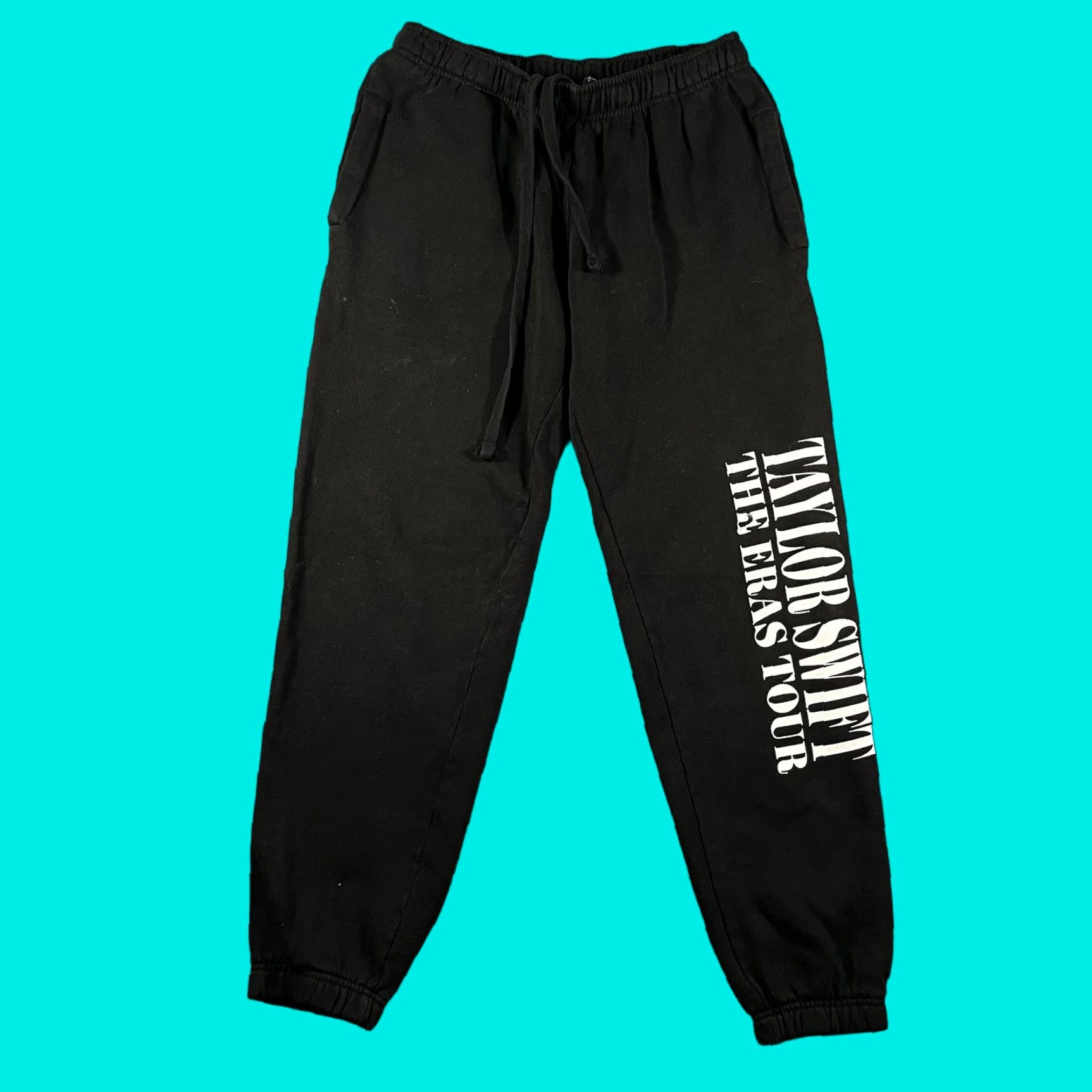 Vintage Taylor Swift The Eras Tour Black Jogger Sweatpants Official Tour Merch Small Women Pants S Black Jogger Activewear Womens Size 28" / US 6 / IT 42 - 1 Thumbnail