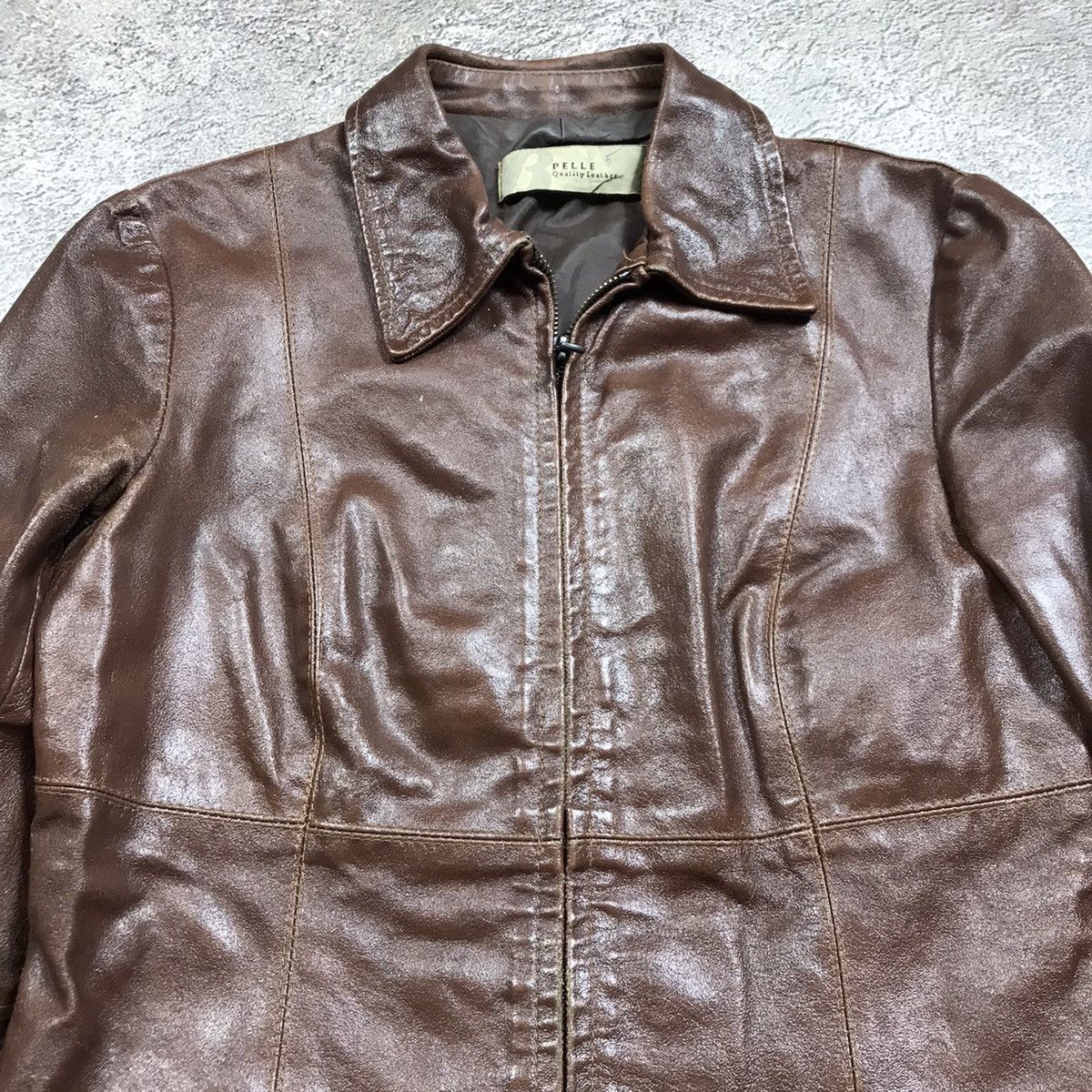 Genuine Leather Vintage 90s Brown Leather Jacket Streetwear Casual Relaxed L Size US L / EU 52-54 / 3 - 2 Thumbnail