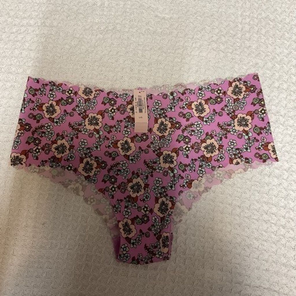 Victoria's Secret NWT Victoria's Secret Cheeky Berry RetroFloral Panty Women L Size ONE SIZE - 5 Thumbnail