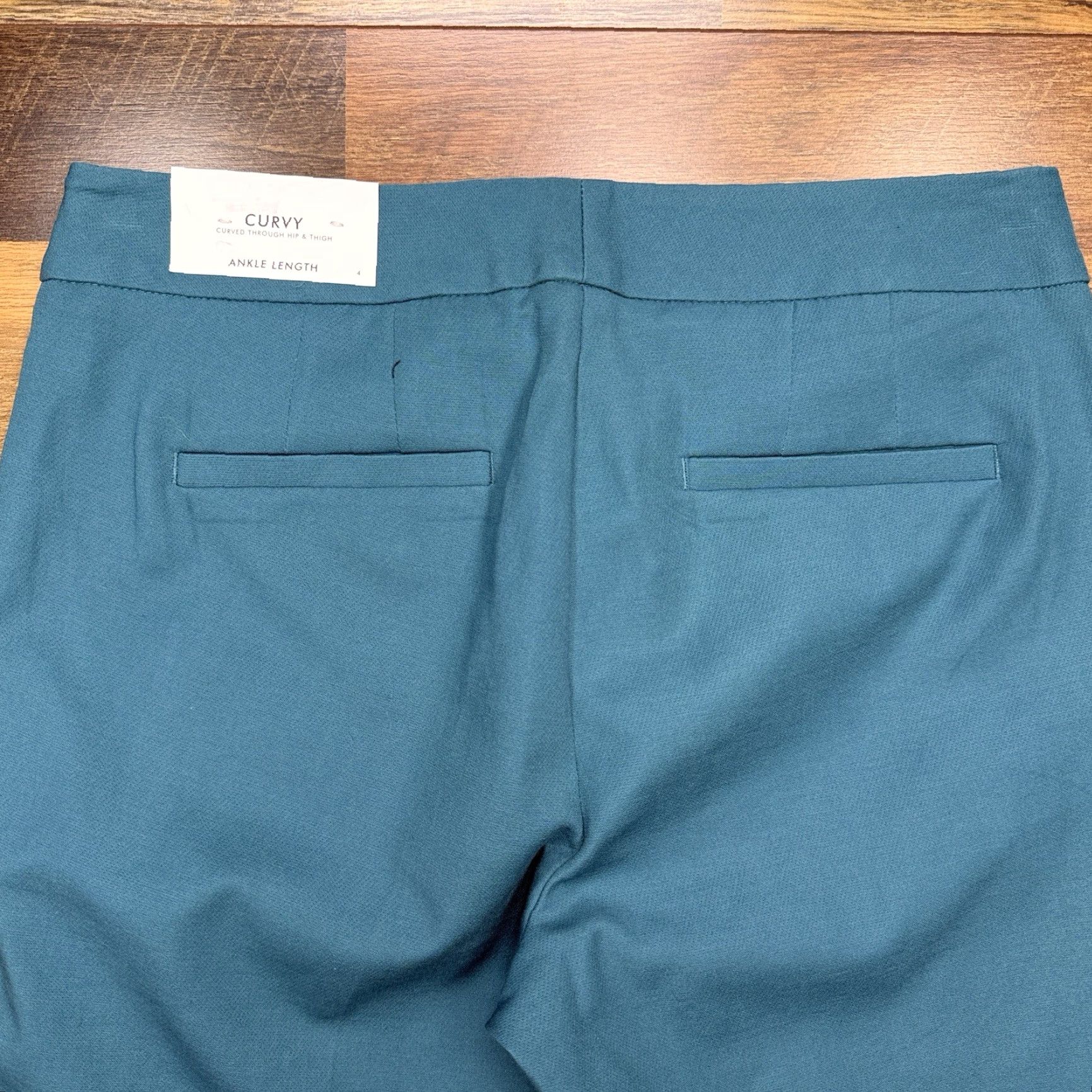 Ann Taylor Ann Taylor Ankle Pants Womens 4 Teal Blue Mid Rise Stretch Knit Straight Leg Workwear Formal 27 Inseam Evening City 8 Size 27" / US 4 / IT 40 - 7 Thumbnail