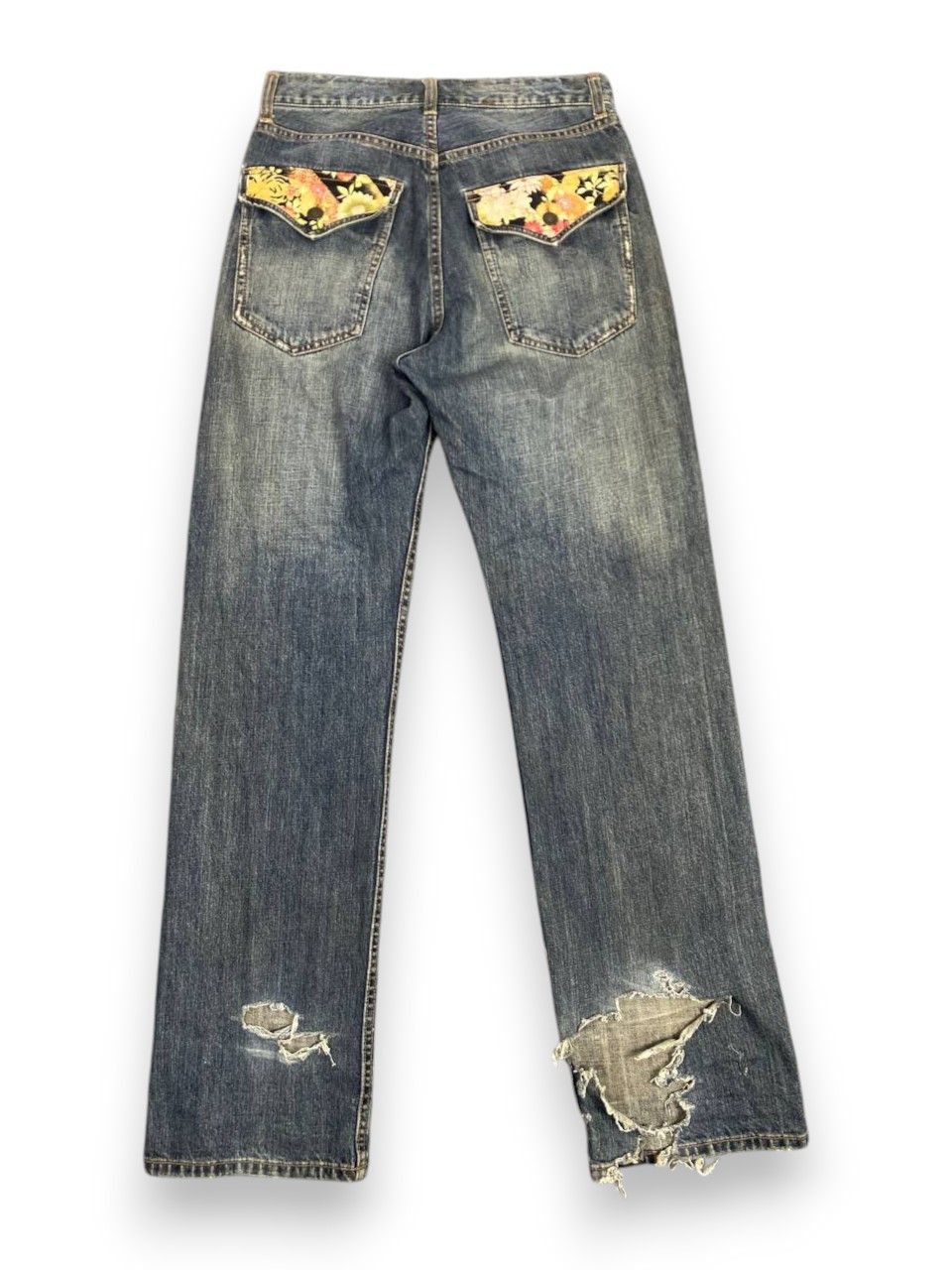 Japanese Brand japanese brand floral design trim distressed denim Size US 30 / EU 46 - 2 Thumbnail