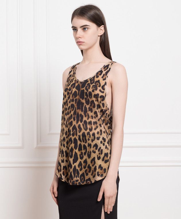 Balmain o1y0625 Tank Top in Leopard Size M / US 6-8 / IT 42-44 - 2 Thumbnail