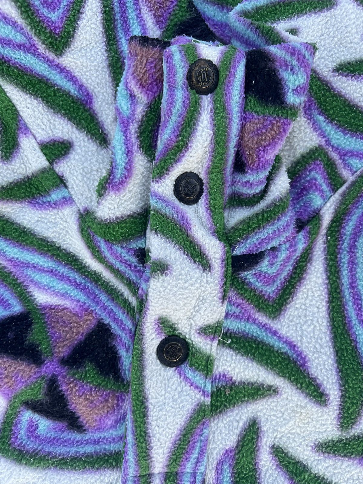 O'Neill × Vintage Vintage Half Button Fleece Jacket O’niell Fullprint Size US L / EU 52-54 / 3 - 5 Thumbnail