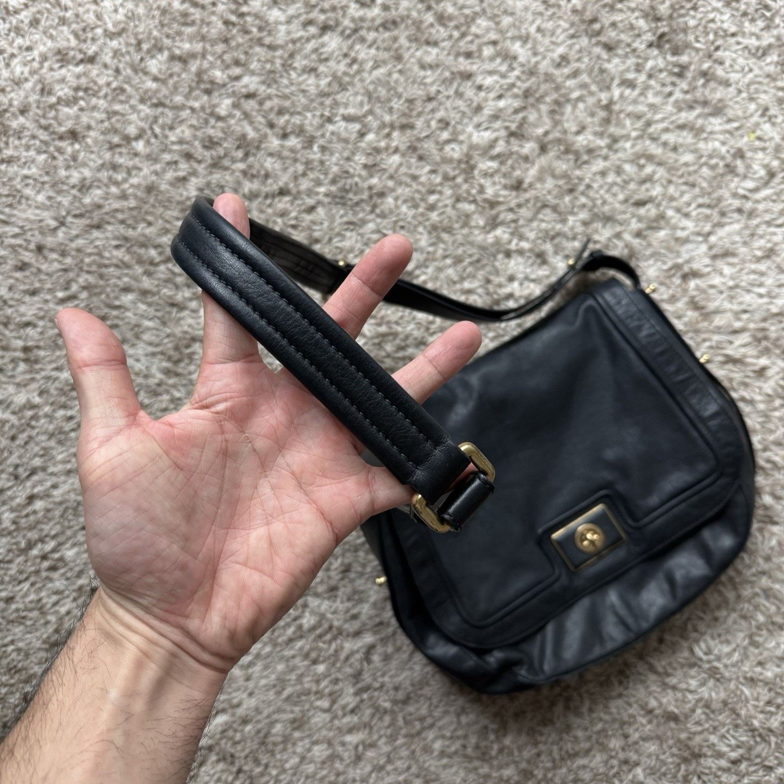 Marc Jacobs × Marc by Marc Jacobs Marc By Marc Jacobs Messenger Bag Black Leather Purse Size ONE SIZE - 3 Thumbnail